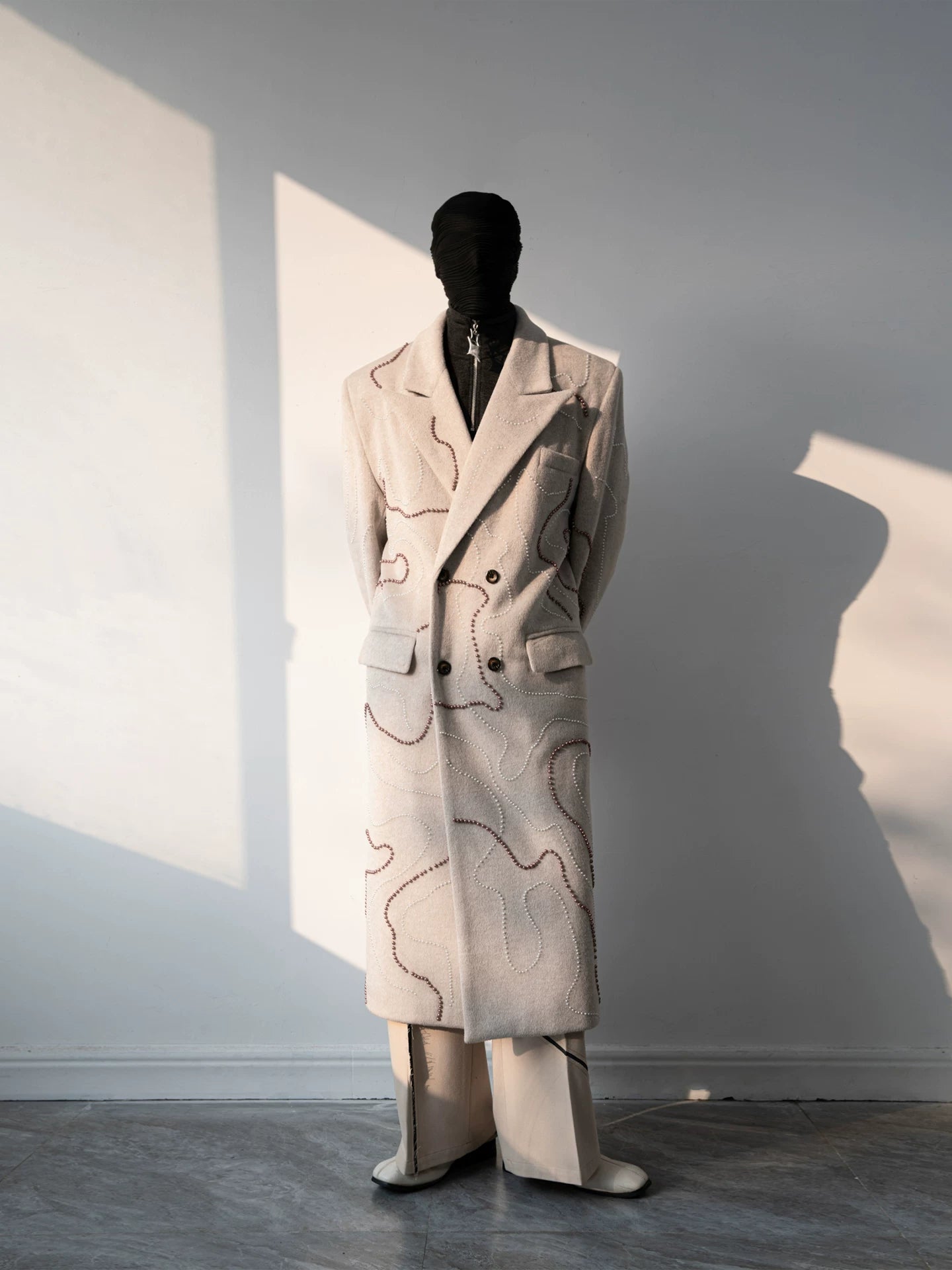 Sandstone Topograph Stitch Coat
