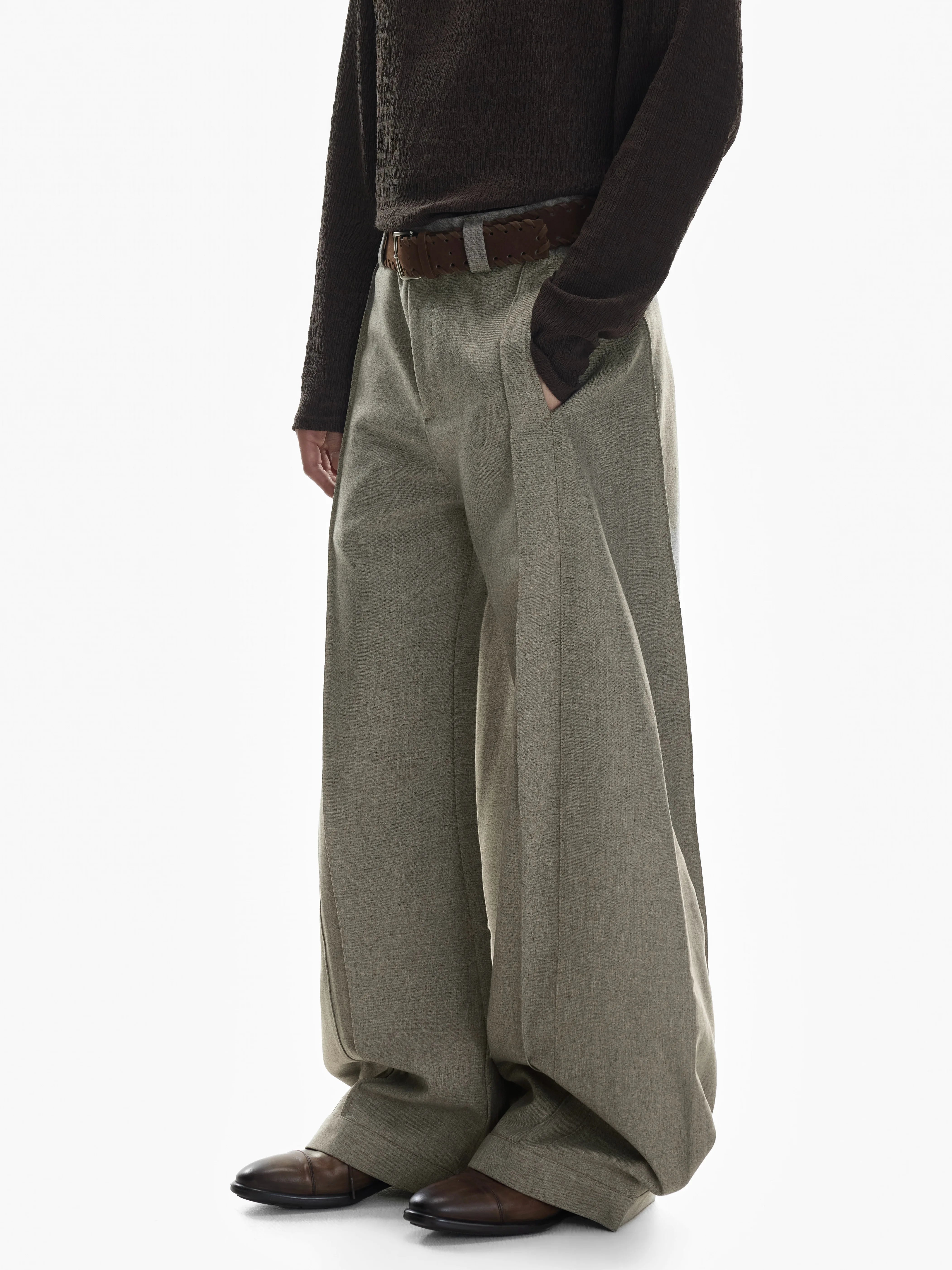 Drape Tailored Wide‑Leg Trousers