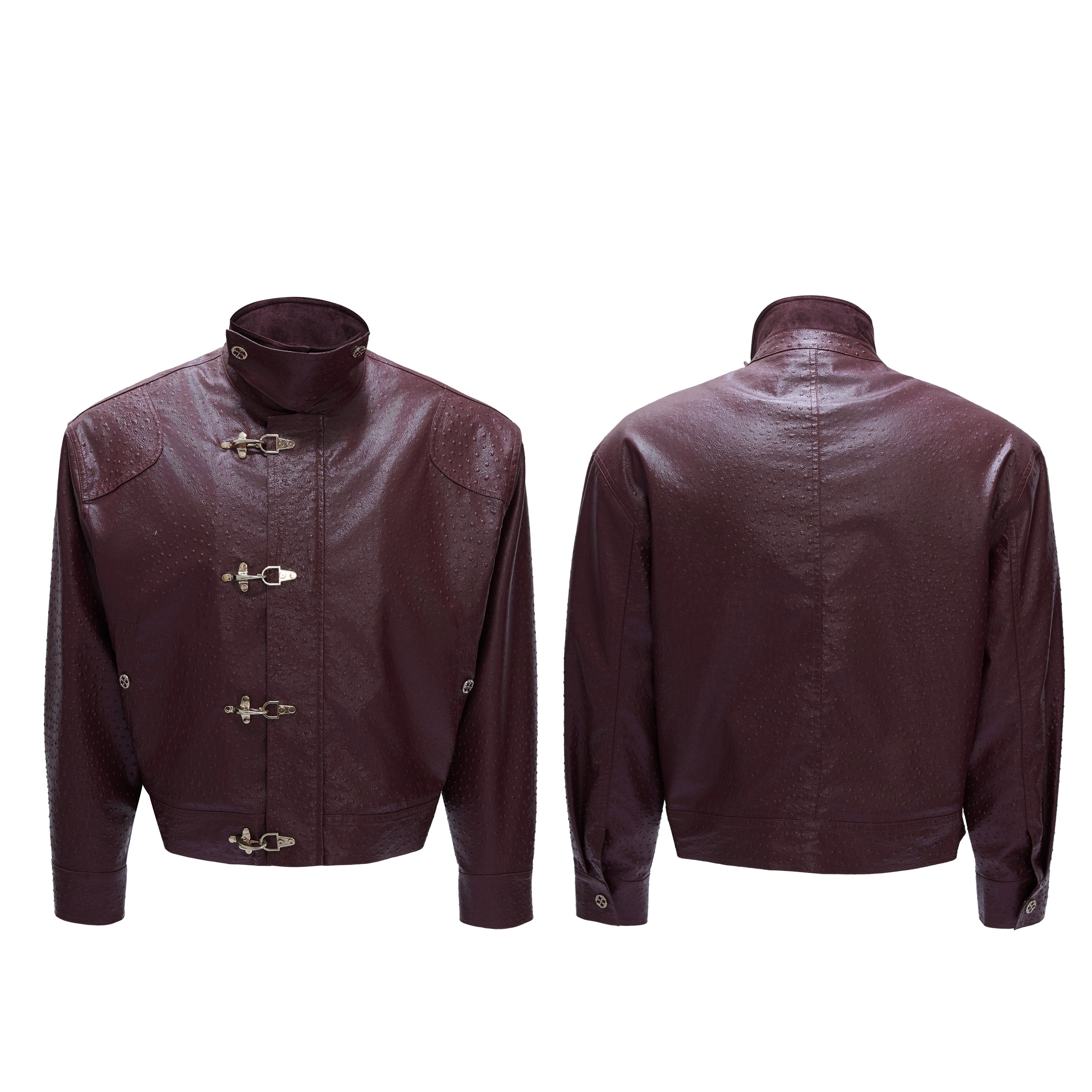 Obsidian Buckle Ostrich Jacket