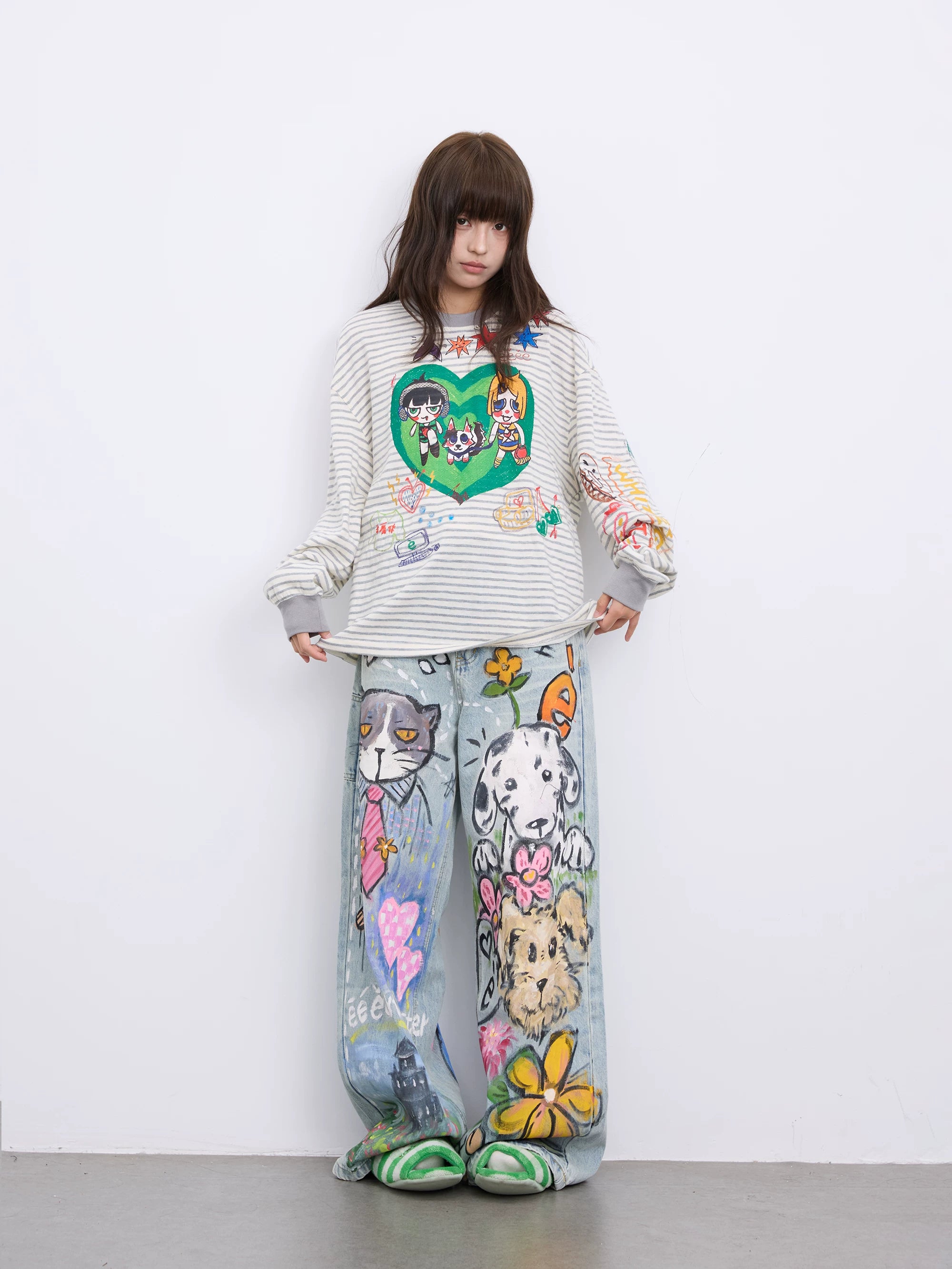 Fairy Tale Doodle Straight-Leg Jeans