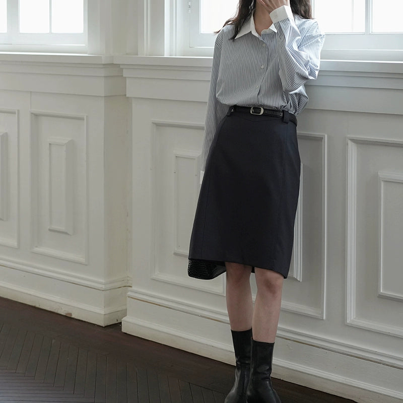 Asymmetrical Belted Skirt