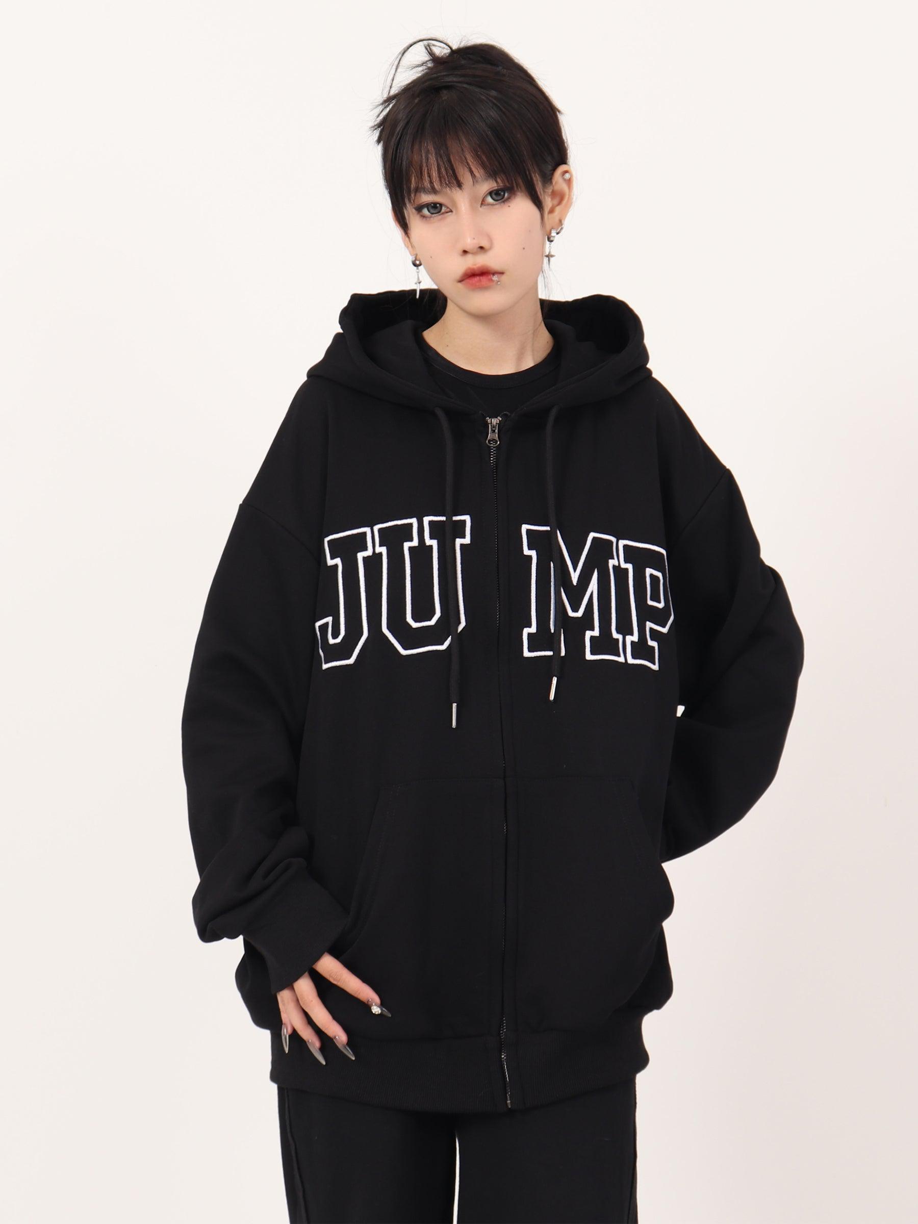 Casual Hoodie with Big Logo Zipper - chiclara