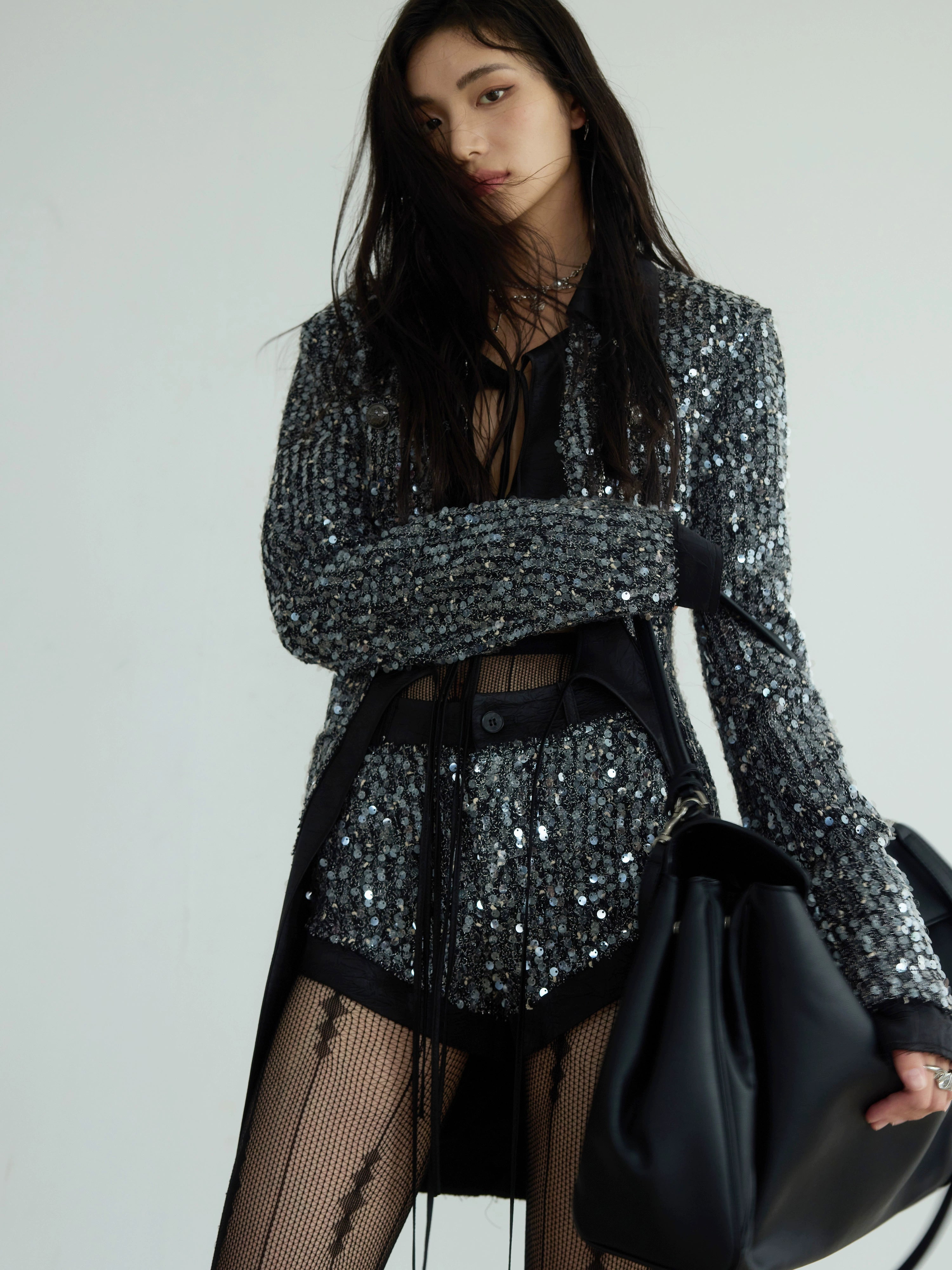 Sequin Blazer and Shorts Setup