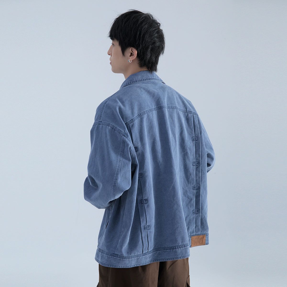 Denim Shirt with Distressed Pockets - chiclara