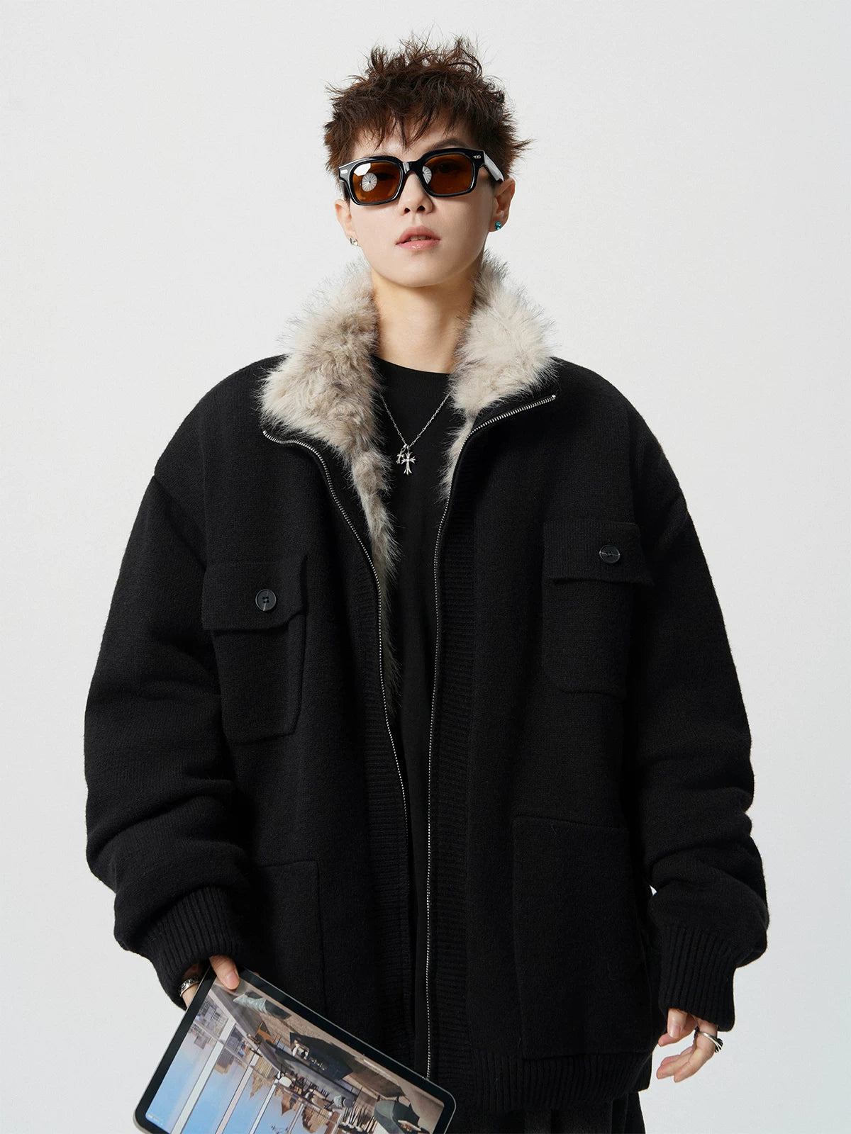 Frost-Core Knit Fur Jacket