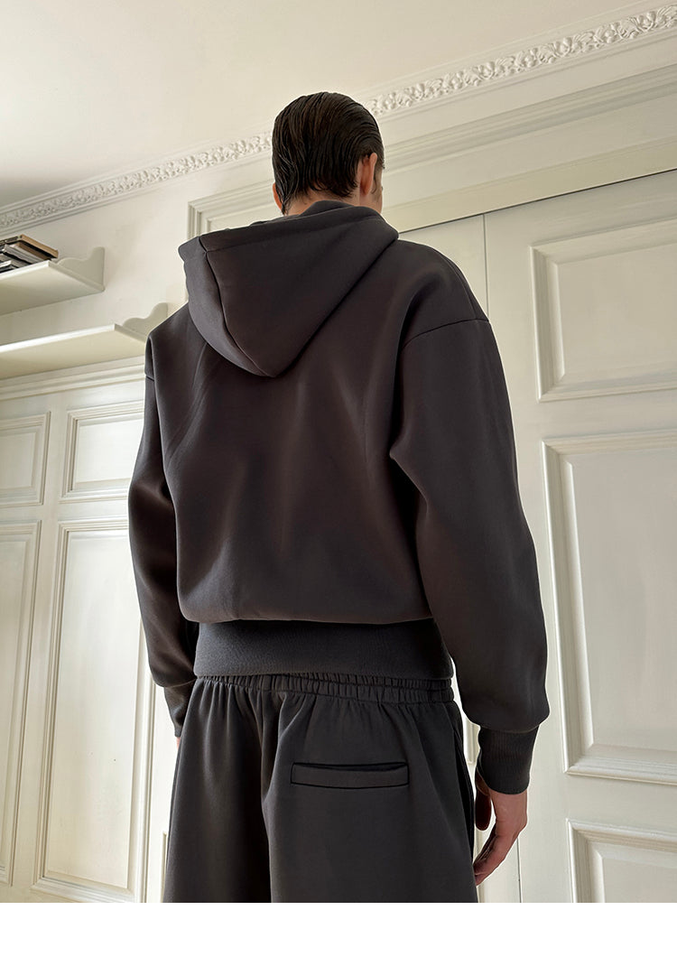Heavyweight Zip-Up Hoodie and Wide-Leg Sweatpants Setup