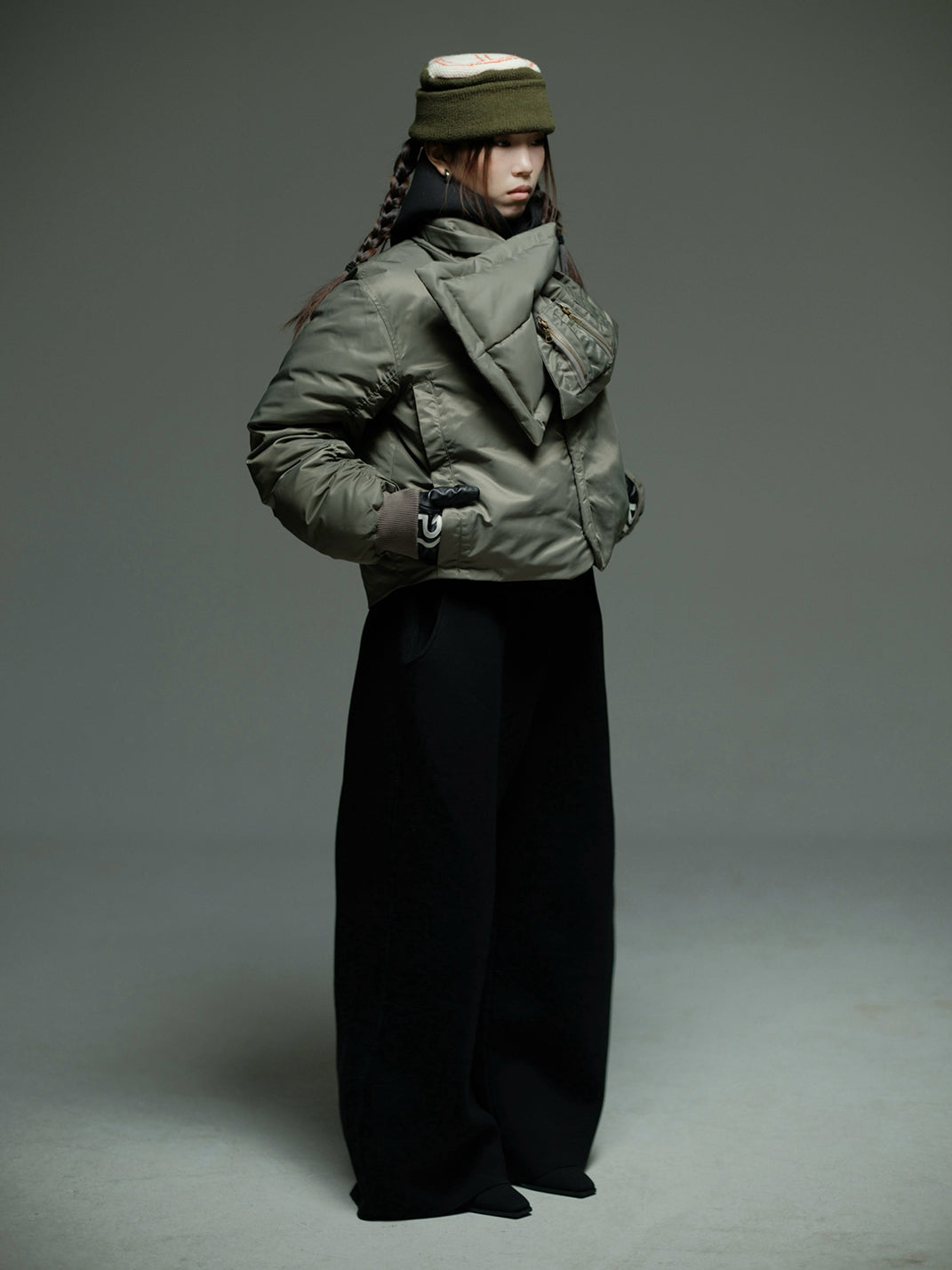 Thermal Torque Bomber Jacket With Removable Scarf