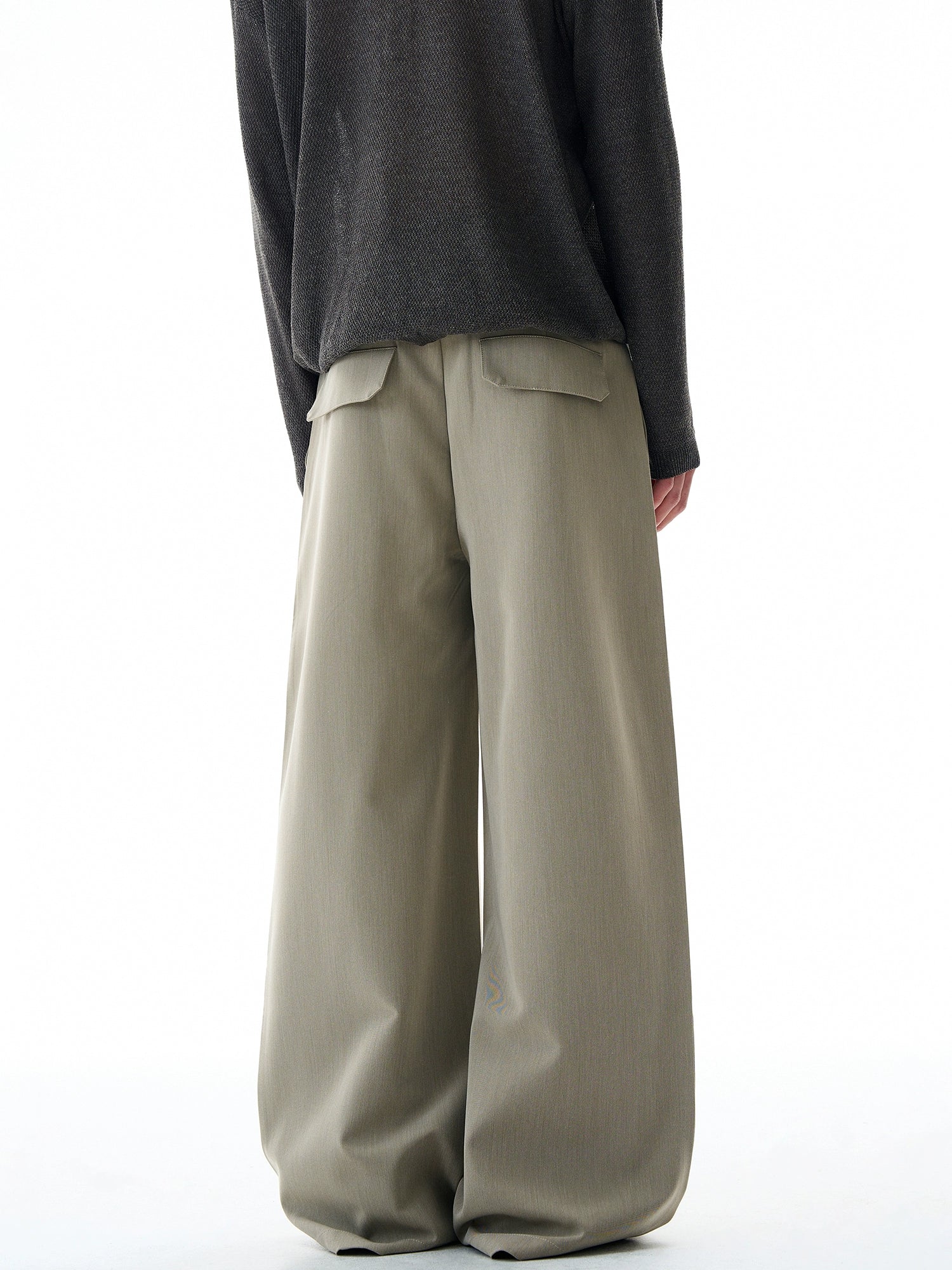 Sand Crest Draped Wide Trousers