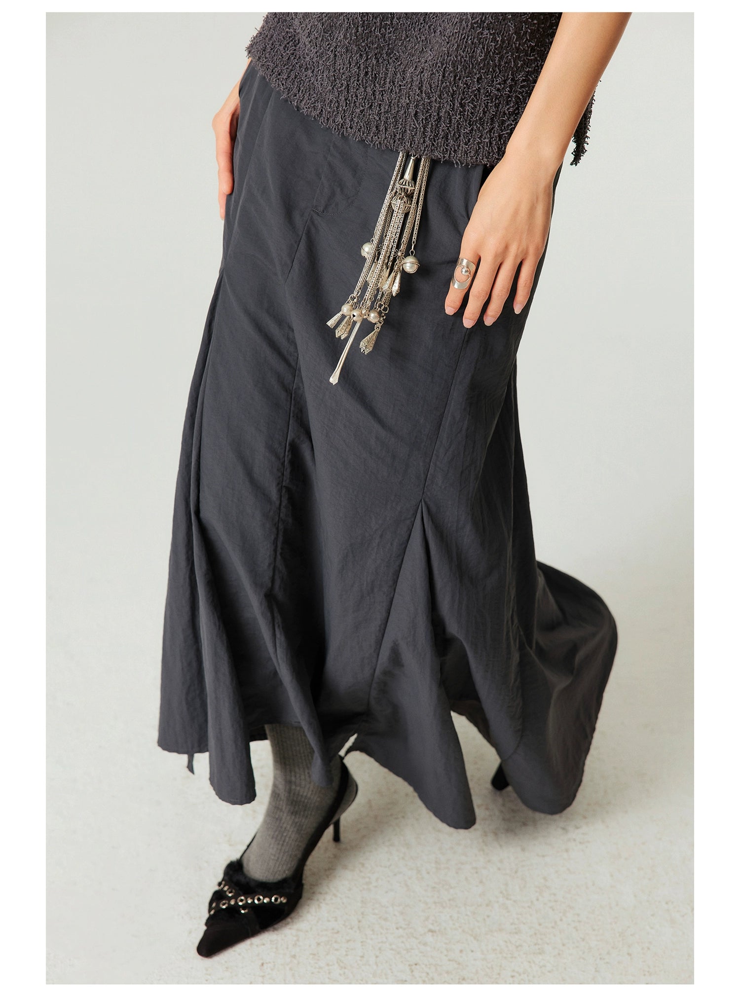 Relaxed Flared Maxi Skirt