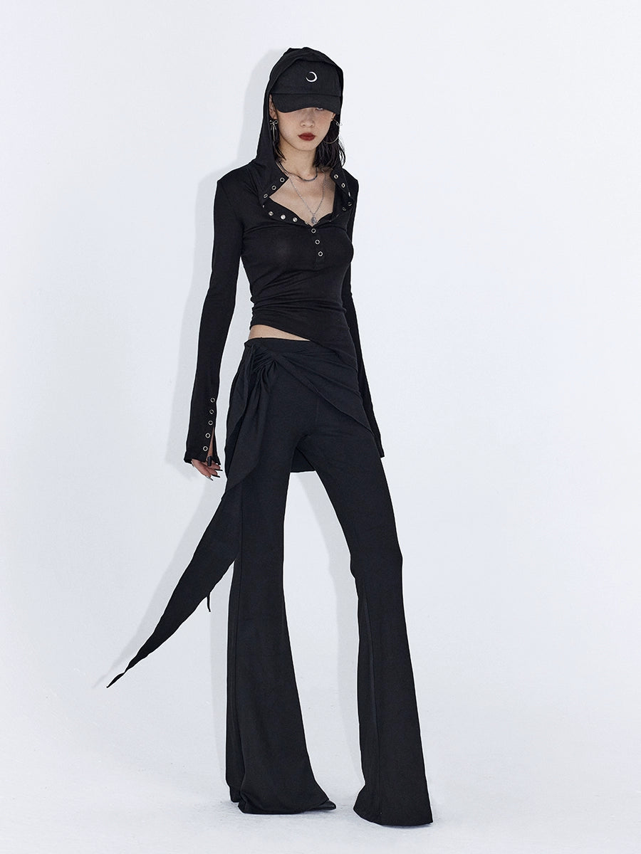 Cascade Drape‑Wrap Pants