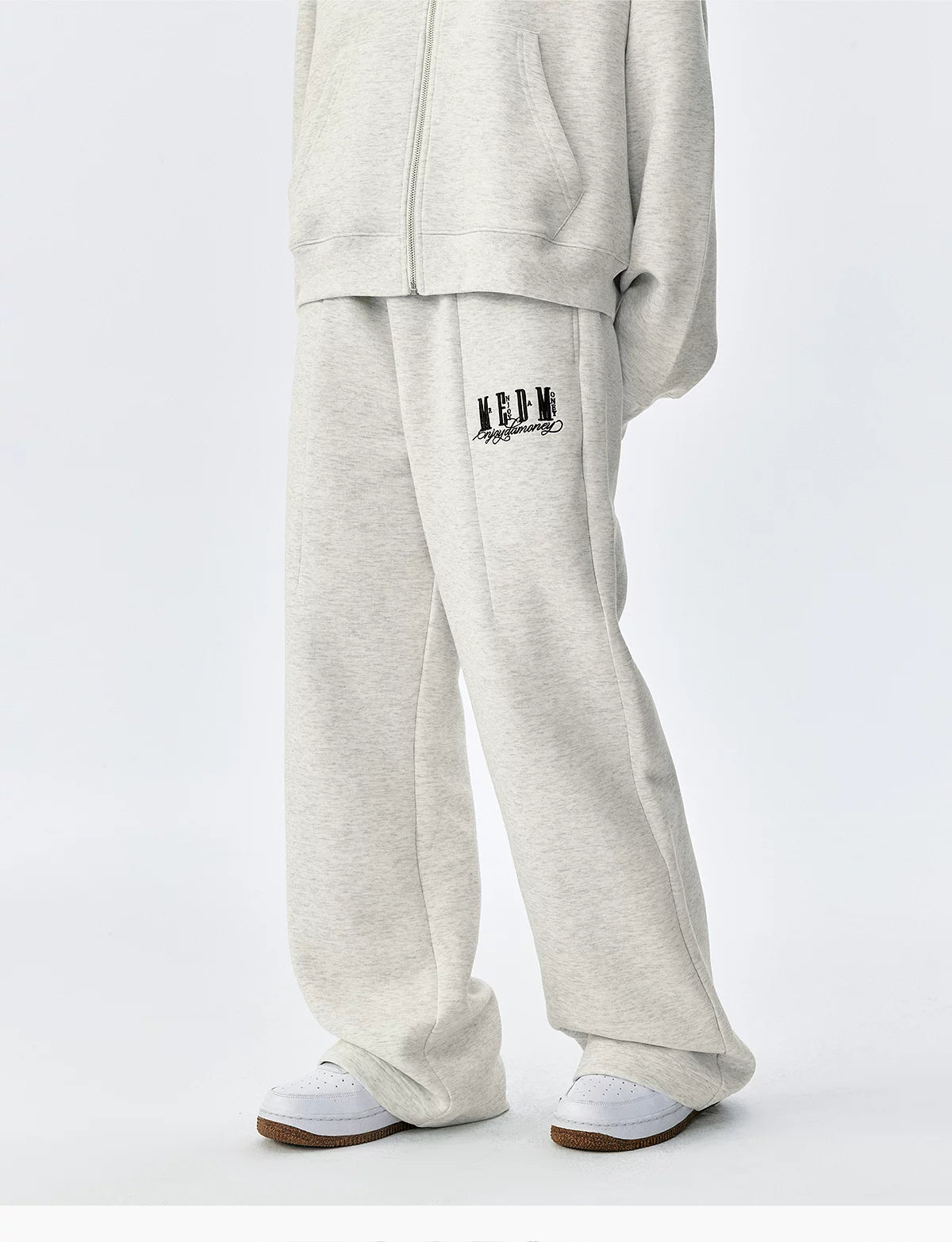 Logo Embroidered Wide-Leg Drawstring Sweatpants