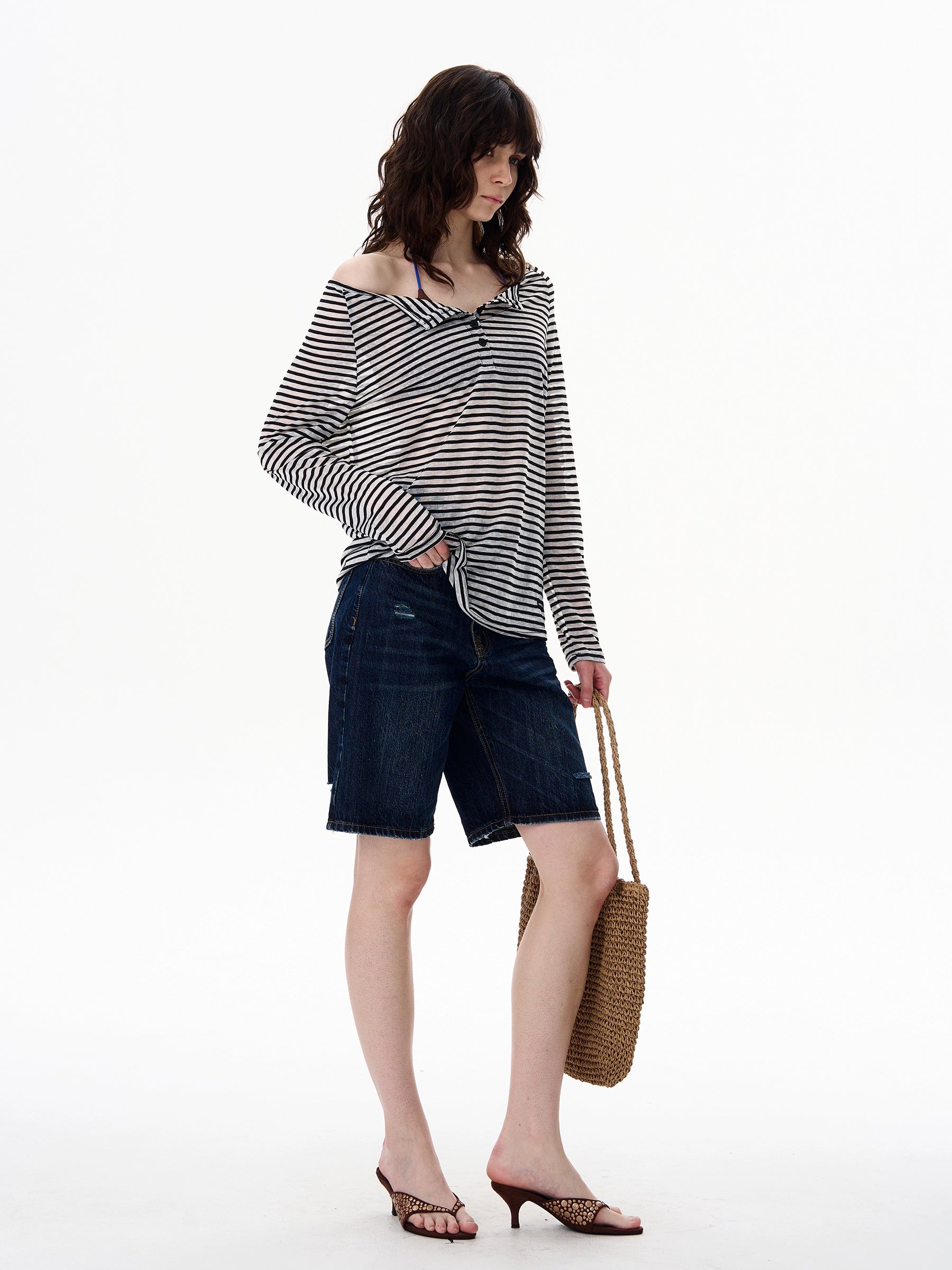 Twist Stripe Off Shoulder Top