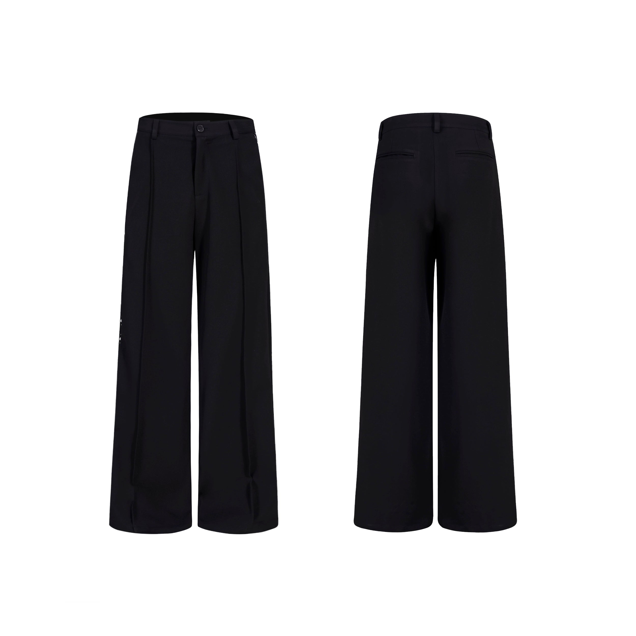 Pearl Studded Vinyl Lapel Blazer and Pants Setup