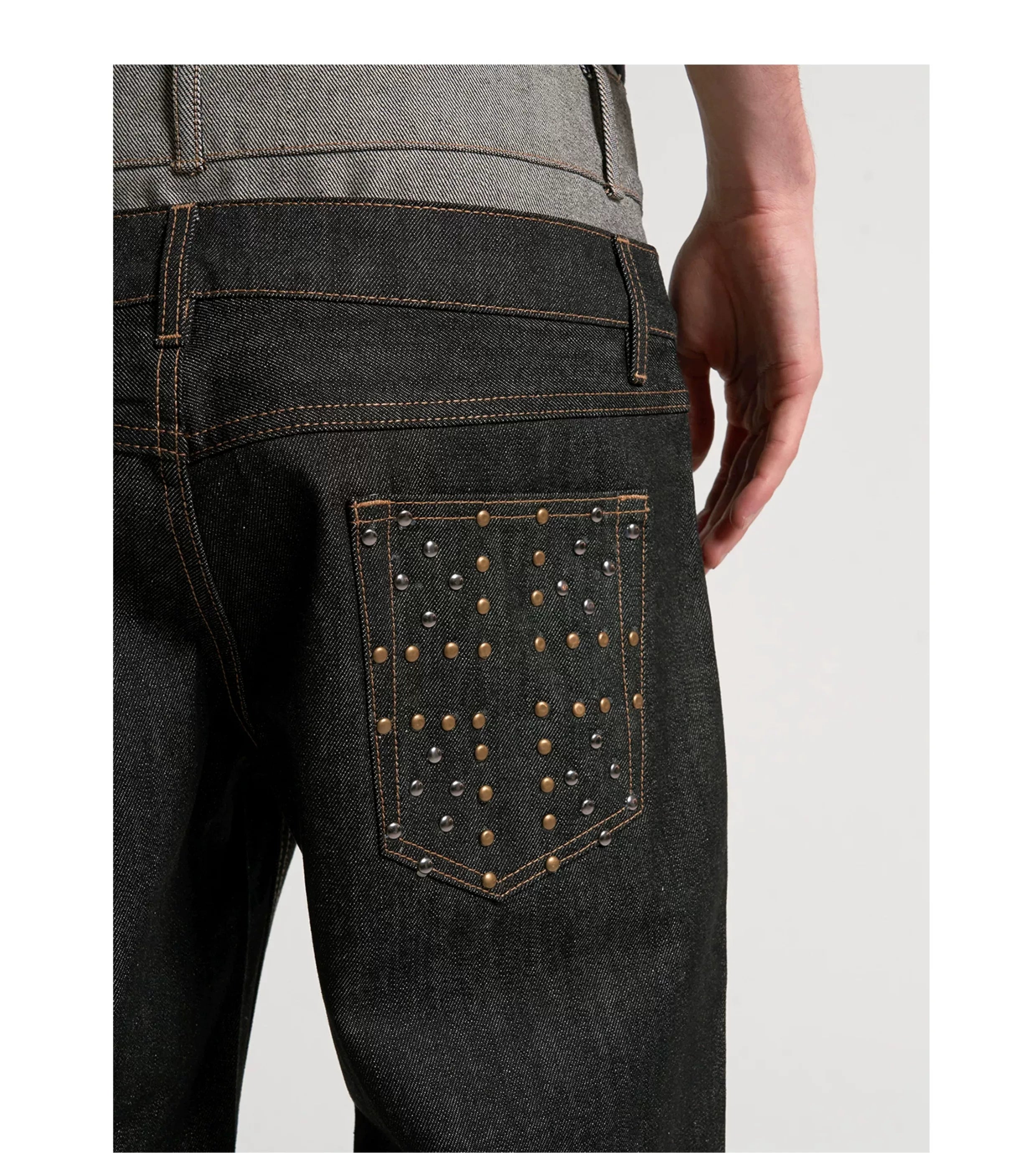 Union Cuff Studded Baggy Jeans