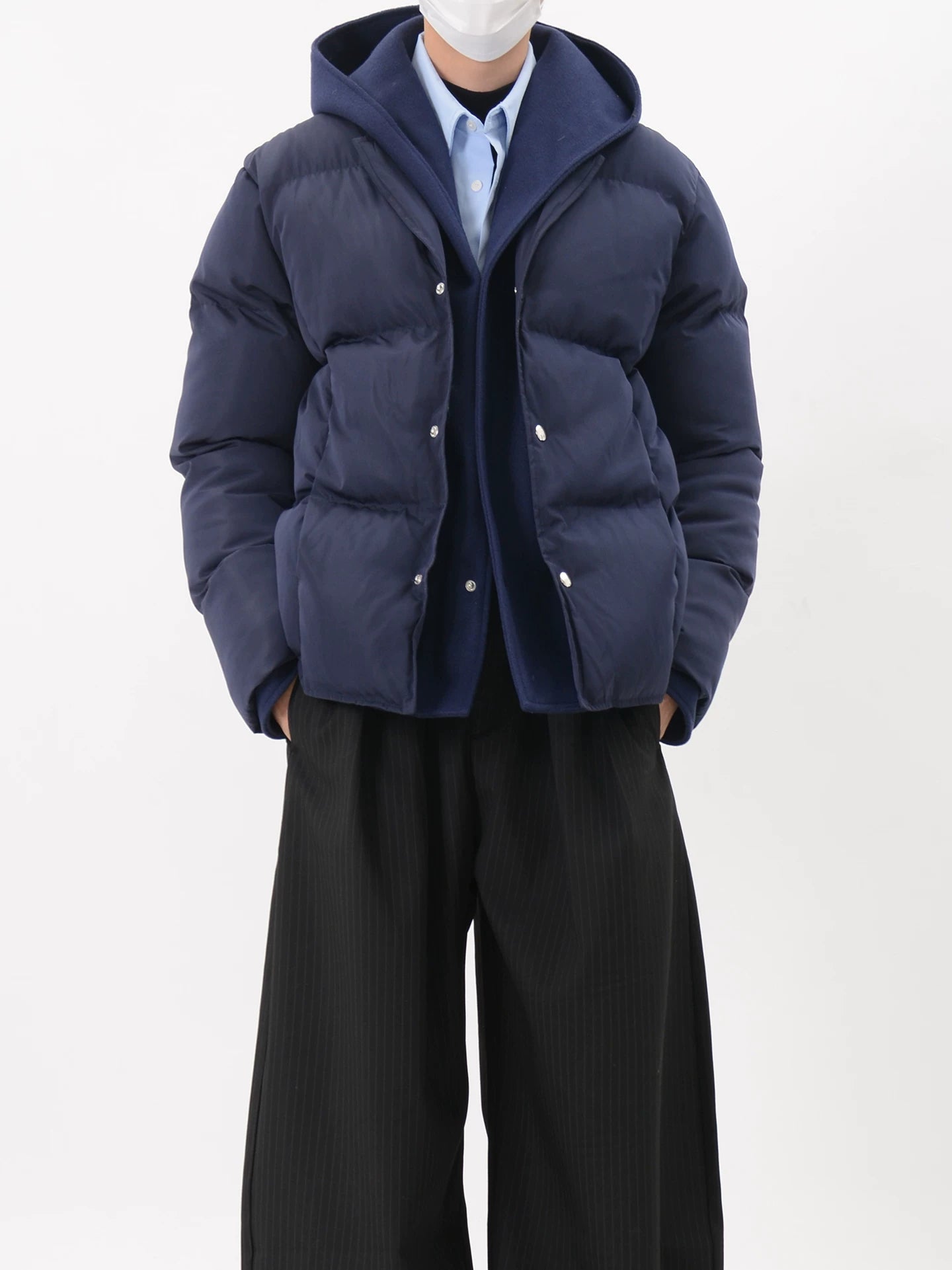 Hooded Snap-Button Puffer Jacket