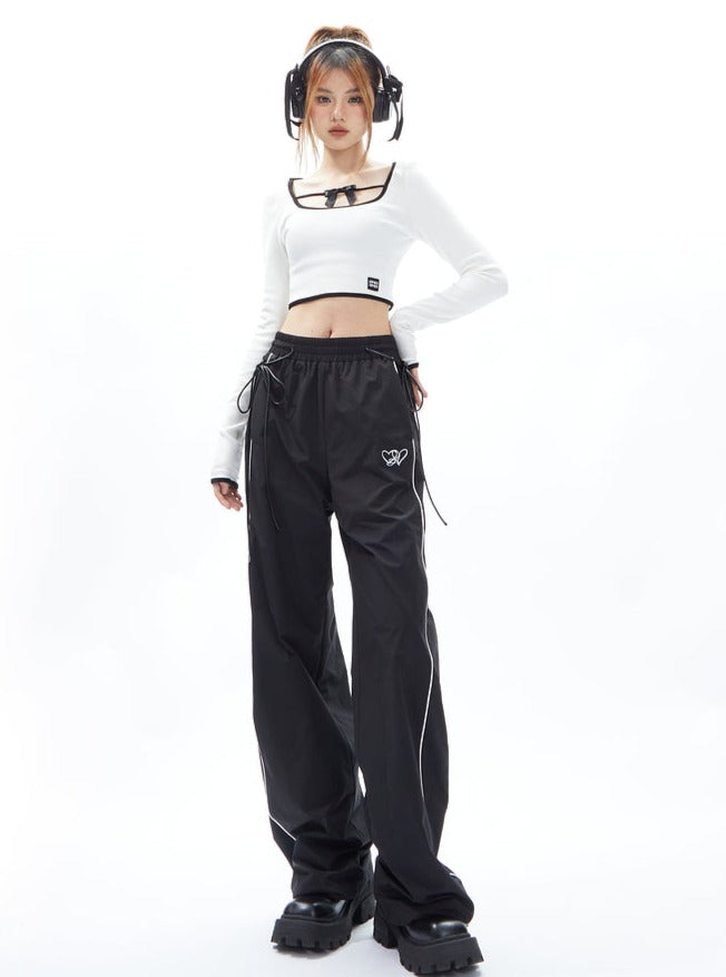 Bubblegum Breeze Drawstring Palazzo Pants