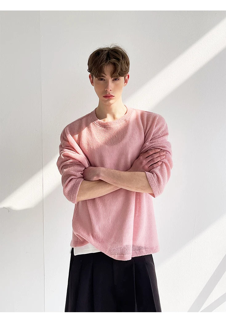 Blush Haze Sheer Knit Sweater