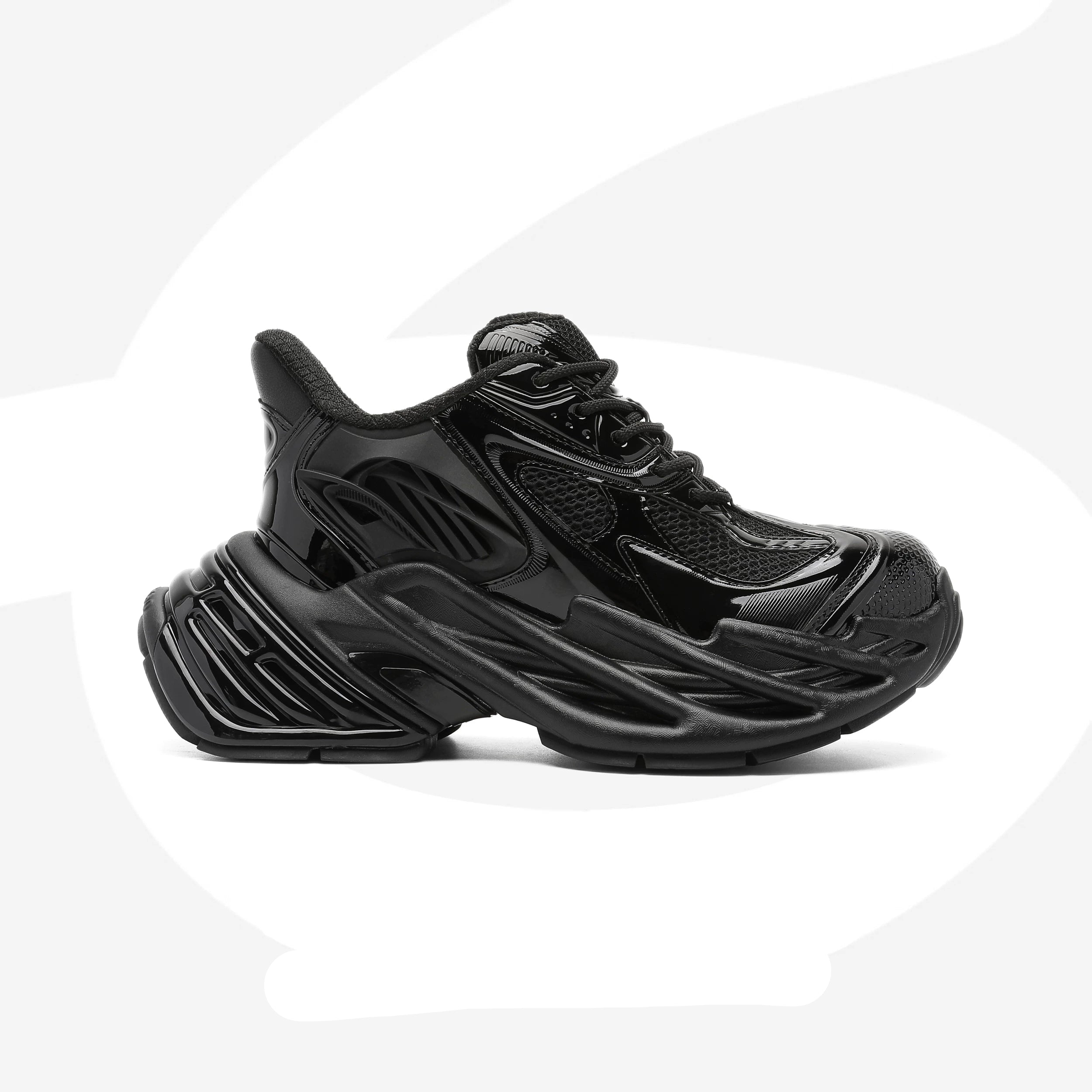 Futuristic Metallic Platform Runner Sneakers