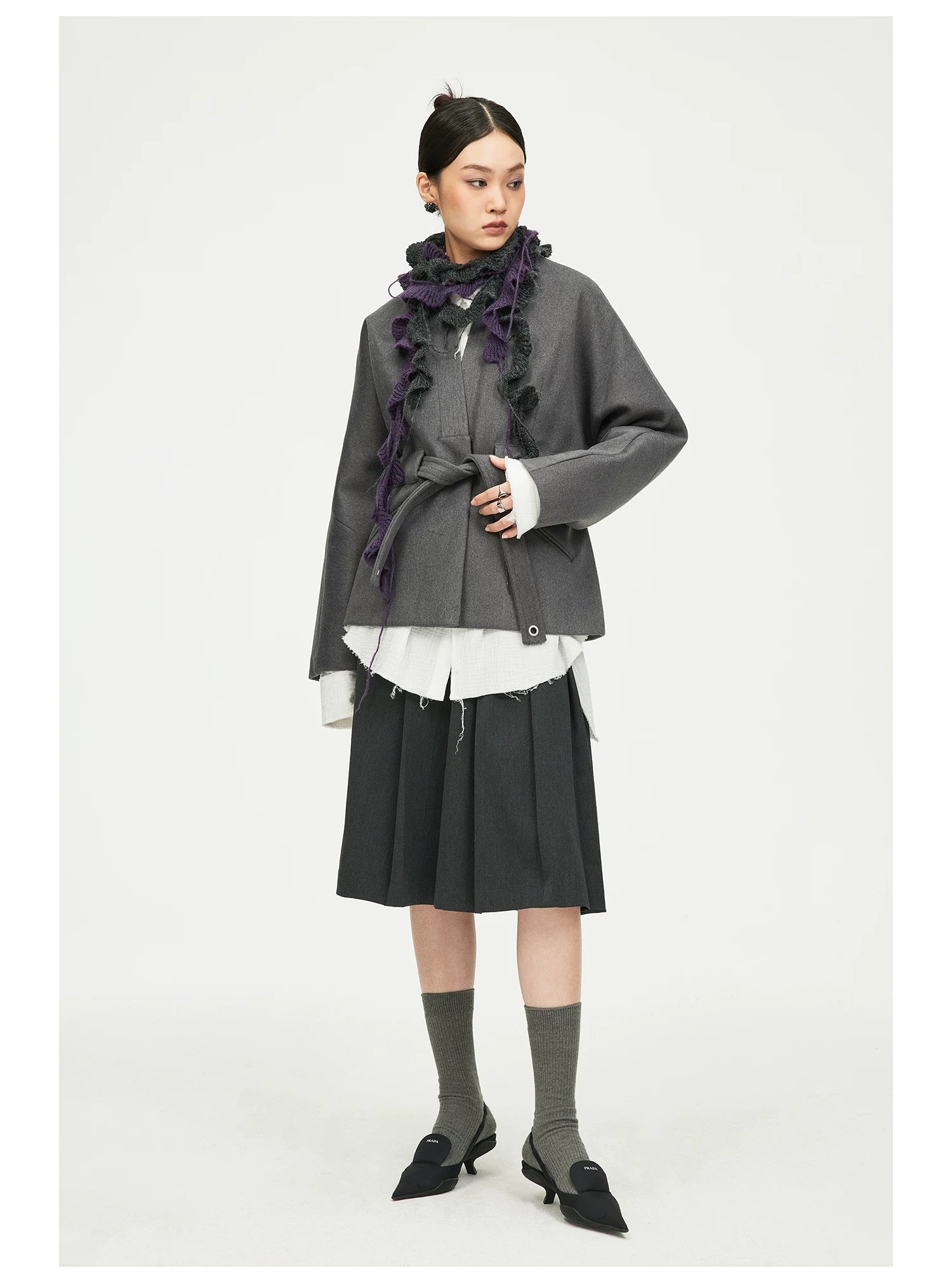 Open-Front Tie Hem Jacket