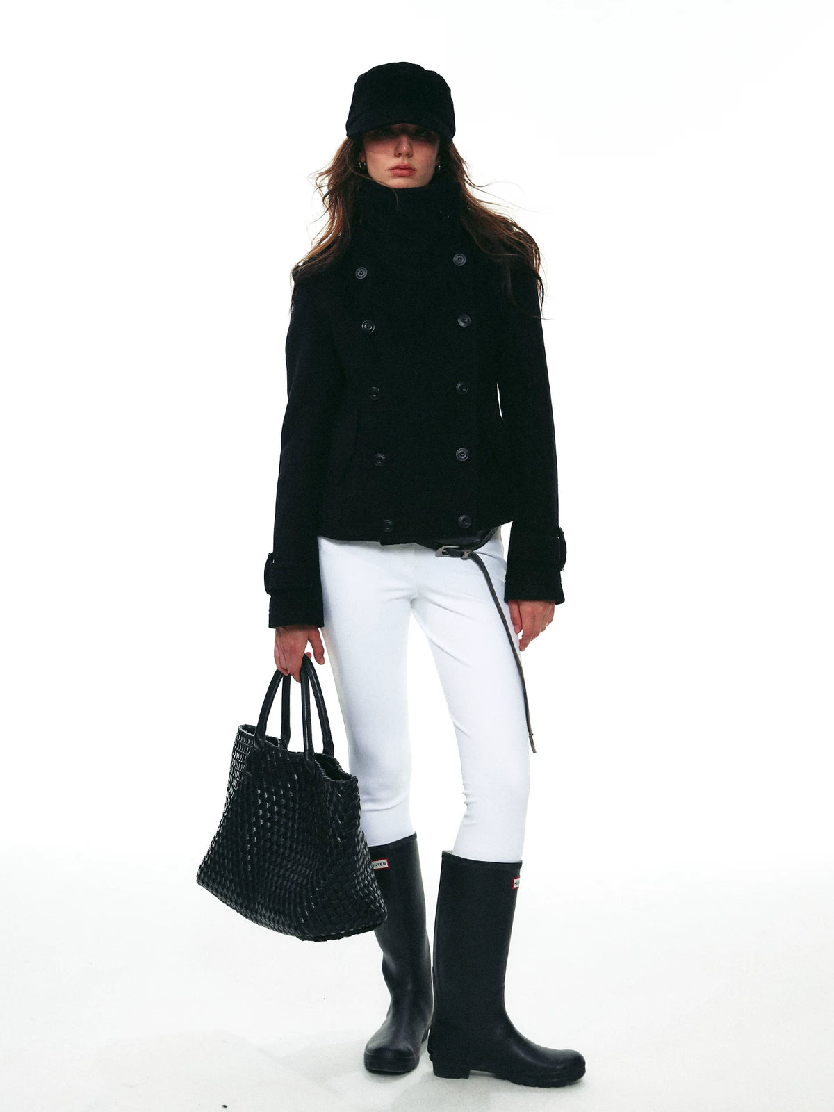 Herringbone Tweed Peacoat Jacket