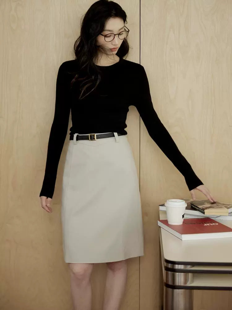 Asymmetrical Belted Skirt