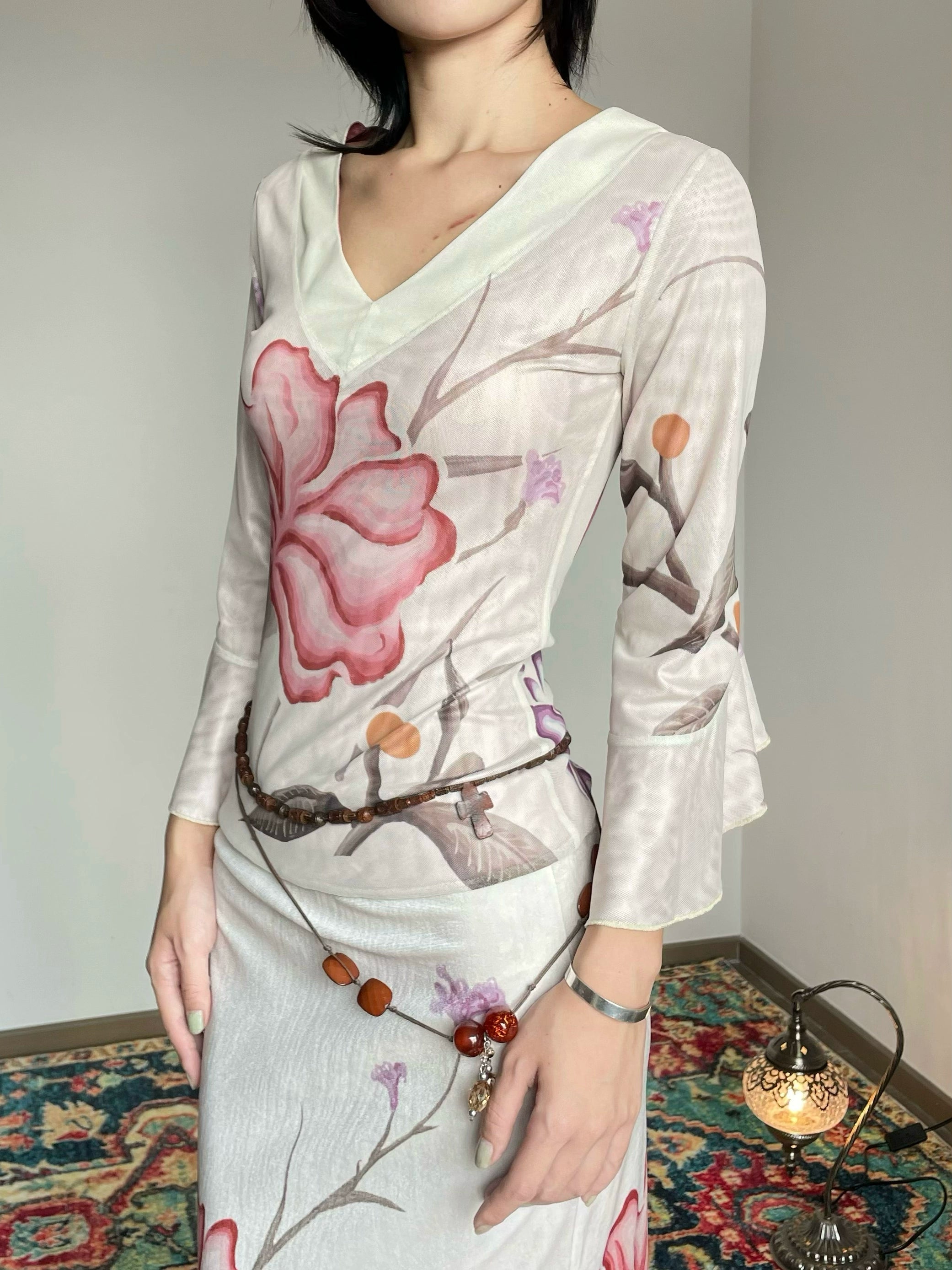 Lotus Bell Sleeve Top