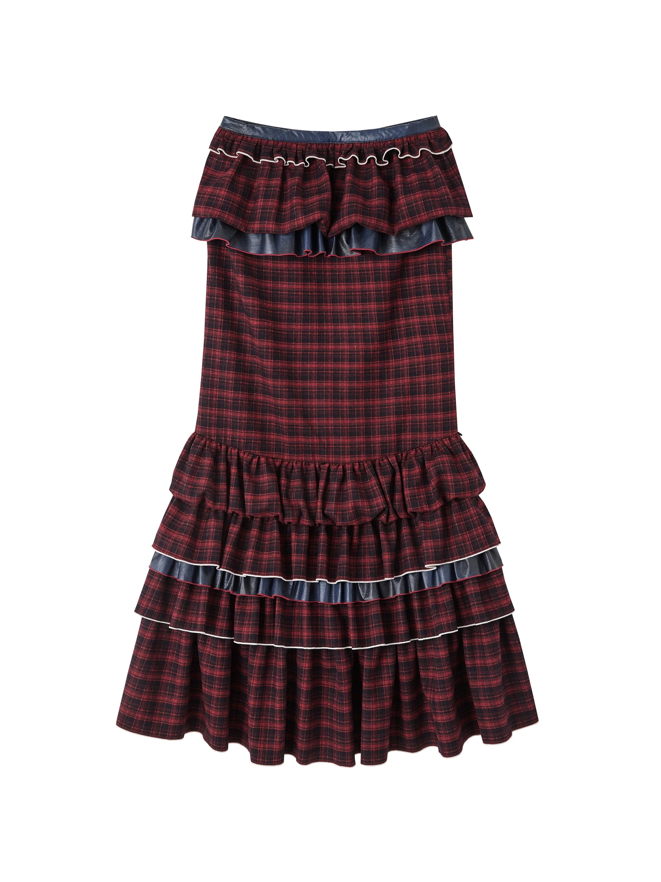 Plaid Ruffled Victorian Gothic Skirt