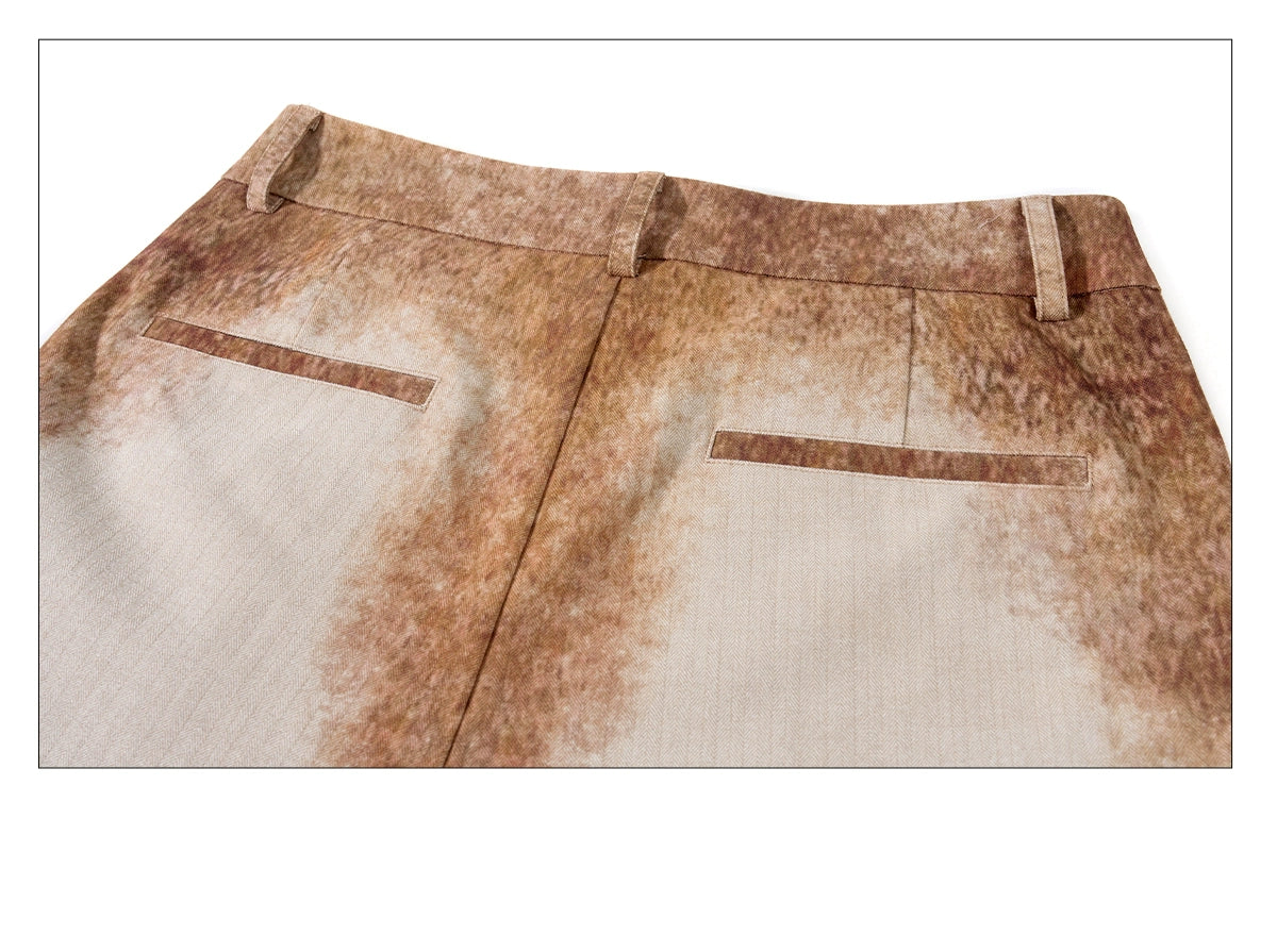 Rust Mirage Distressed Blazer Jacket and Pants Setup