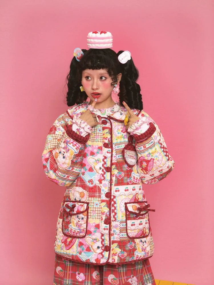 Sweet Bunny Patchwork Quilted Winter Jacket