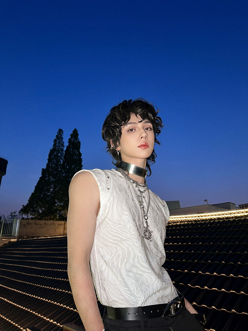 Textured Sleeveless Shirt