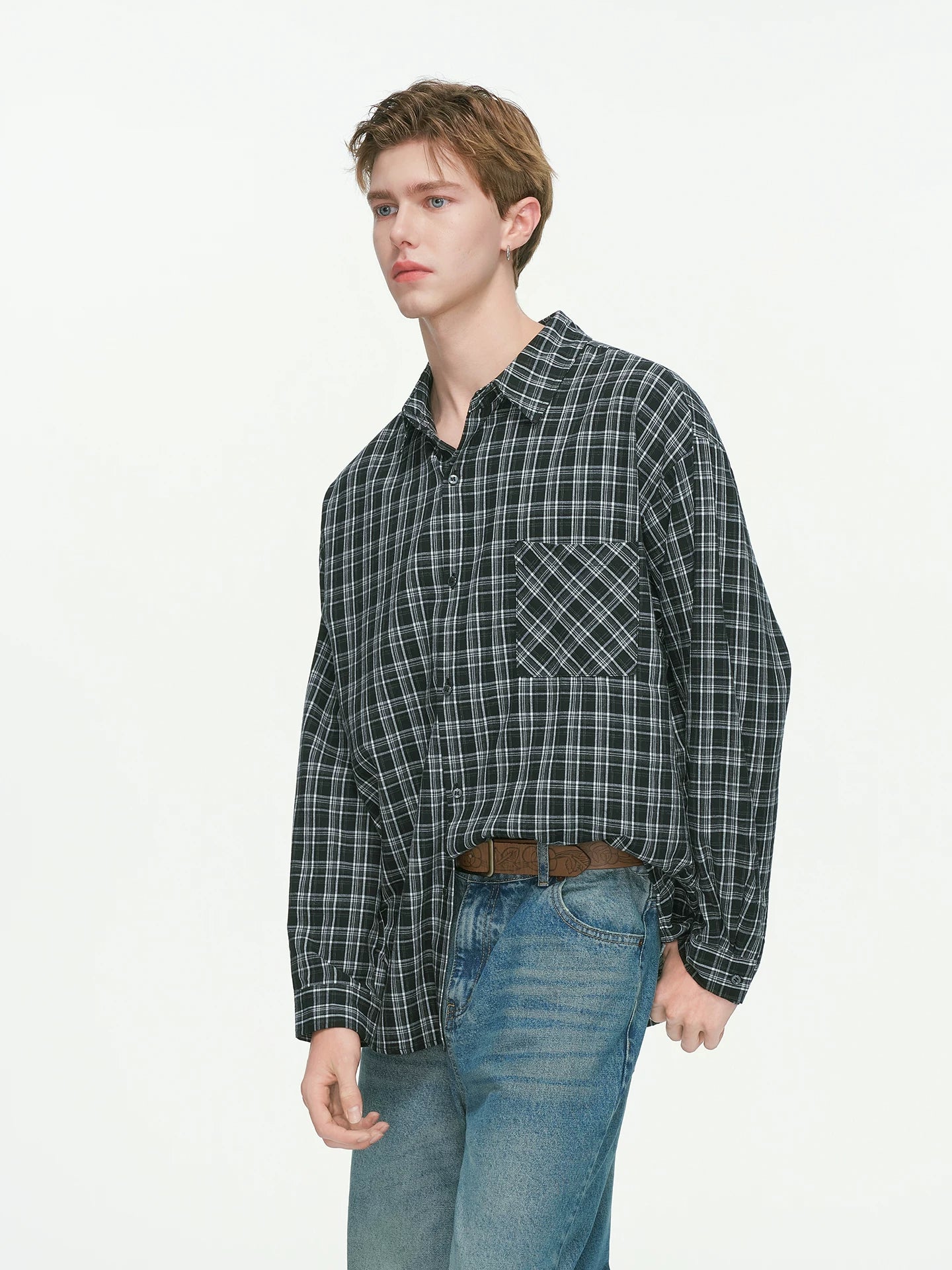 Rust & Coal Oversized Plaid Shirt