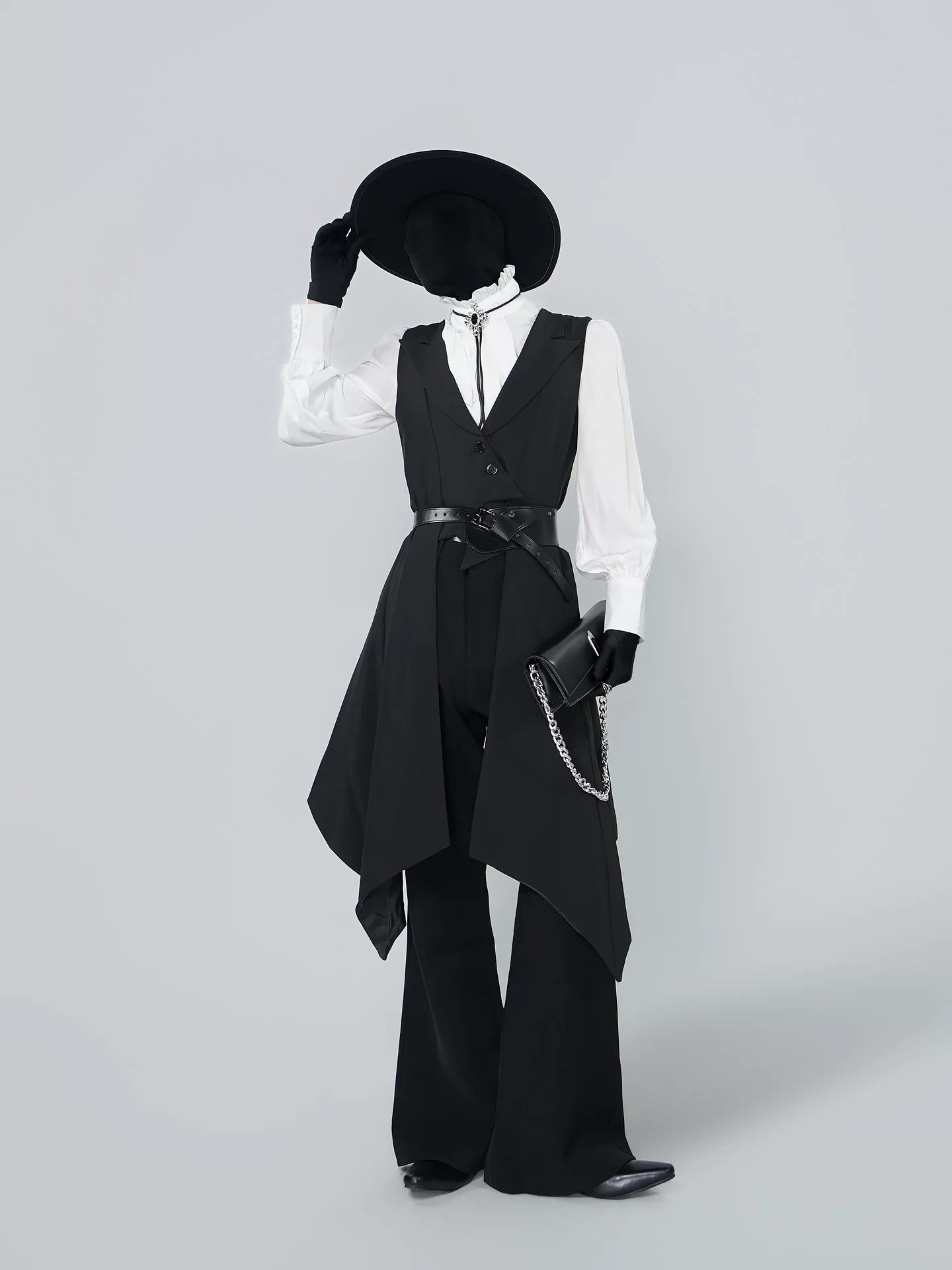 Reverie Noir Cravat Blouse Shirt