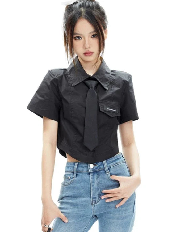 Sky High Crop Uniform Top