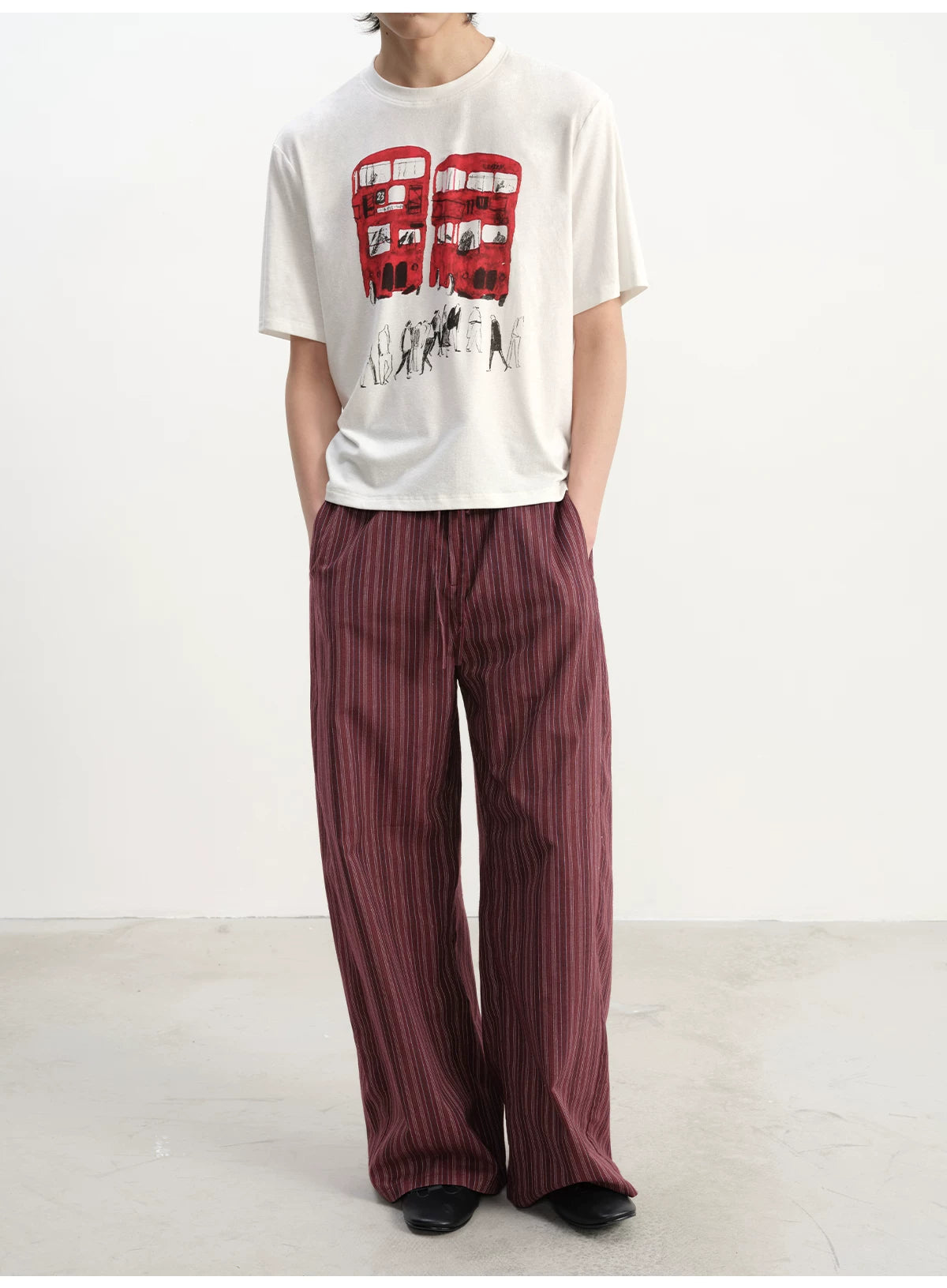 Striped Relaxed Drawstring Lounge Pants