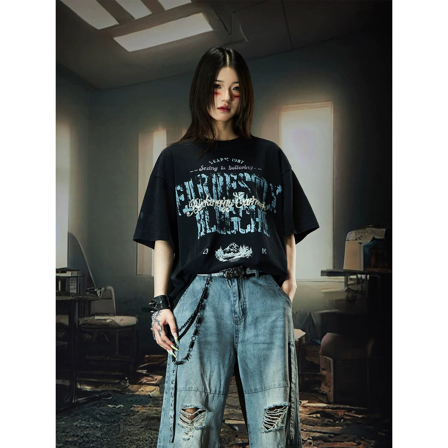 Nebula Varsity Oversize Graphic Tee