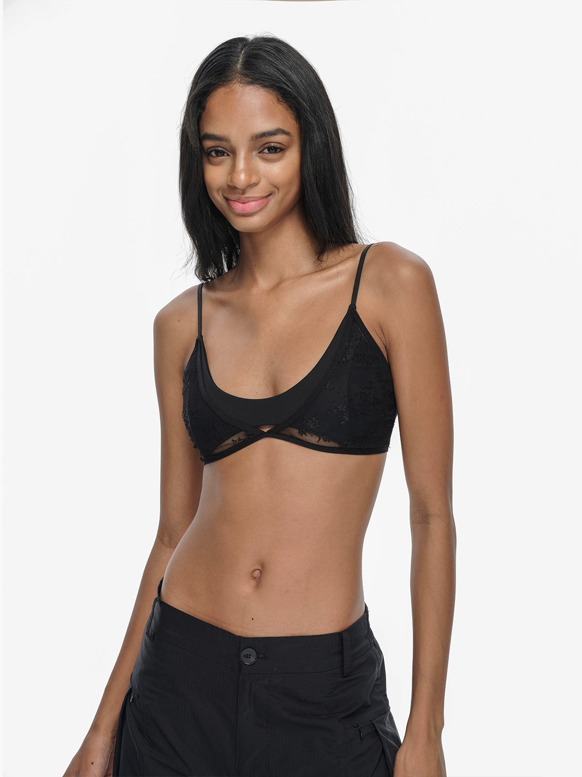 Black Lace Camisole Bralette