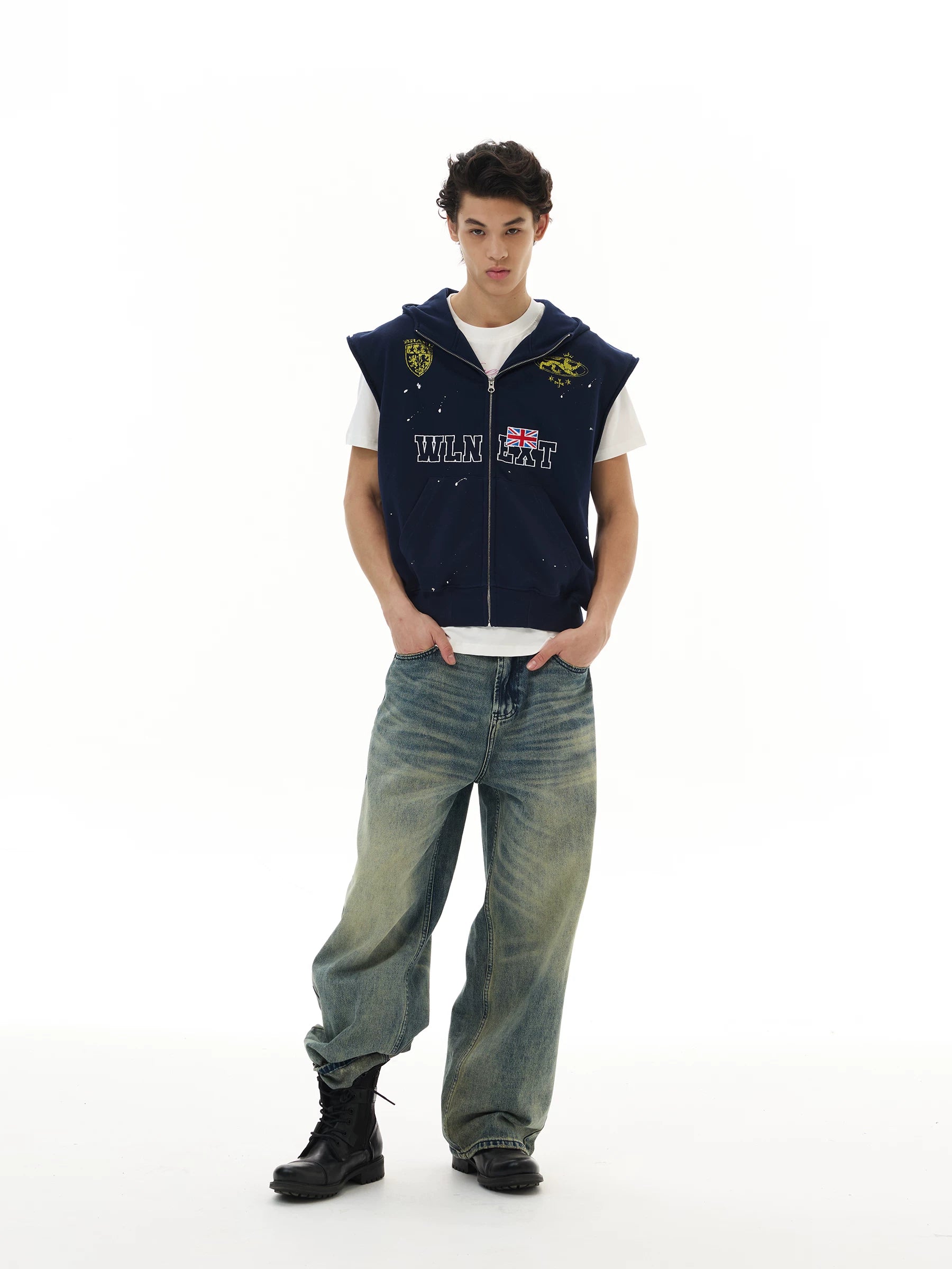 Union Crest Sleeveless Zip Hoodie