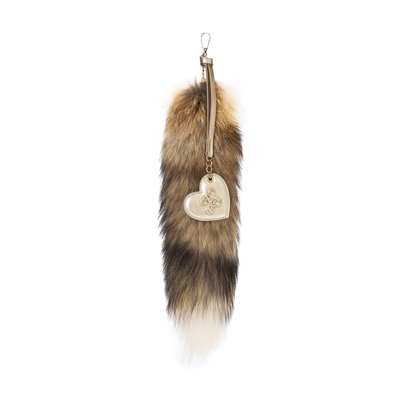 Golden Purr Luxe Faux‑Fur Charm Tote