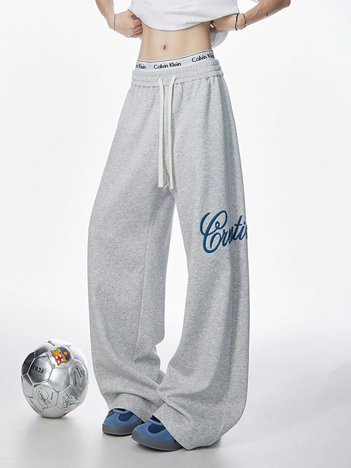 Script Wide-Leg Sweatpants