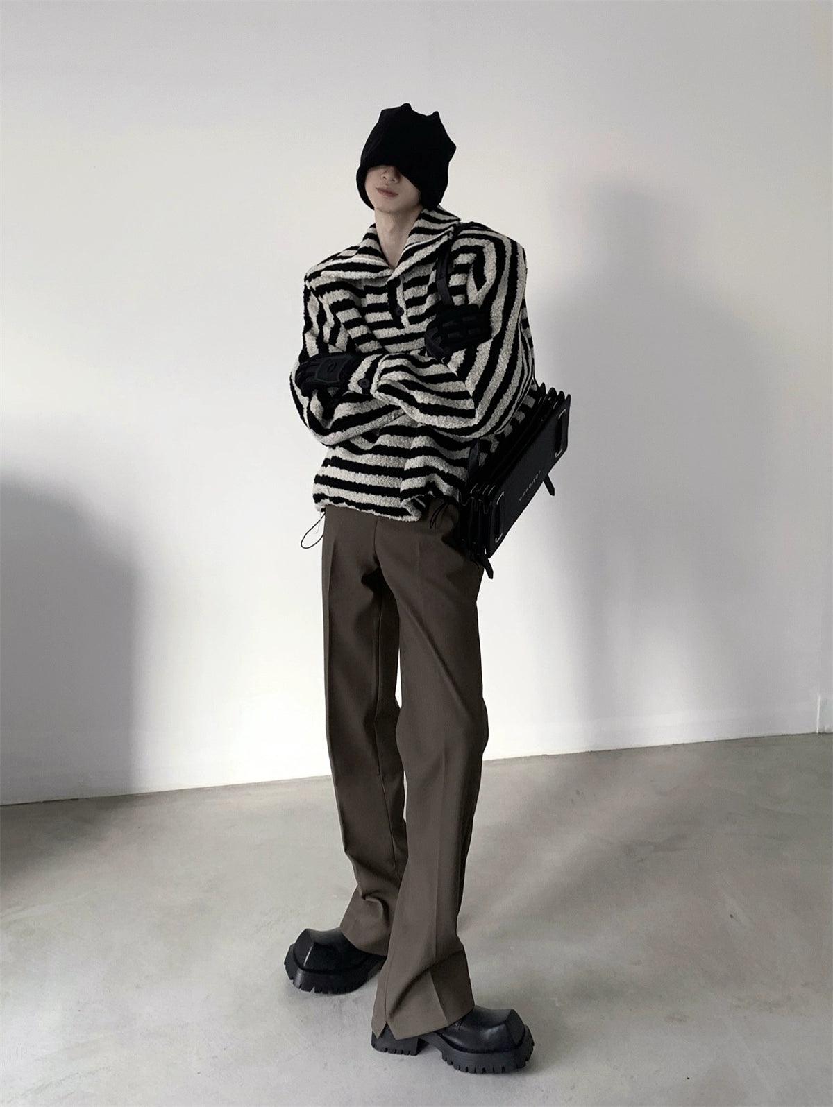 Black Straight-Leg Classic Pants