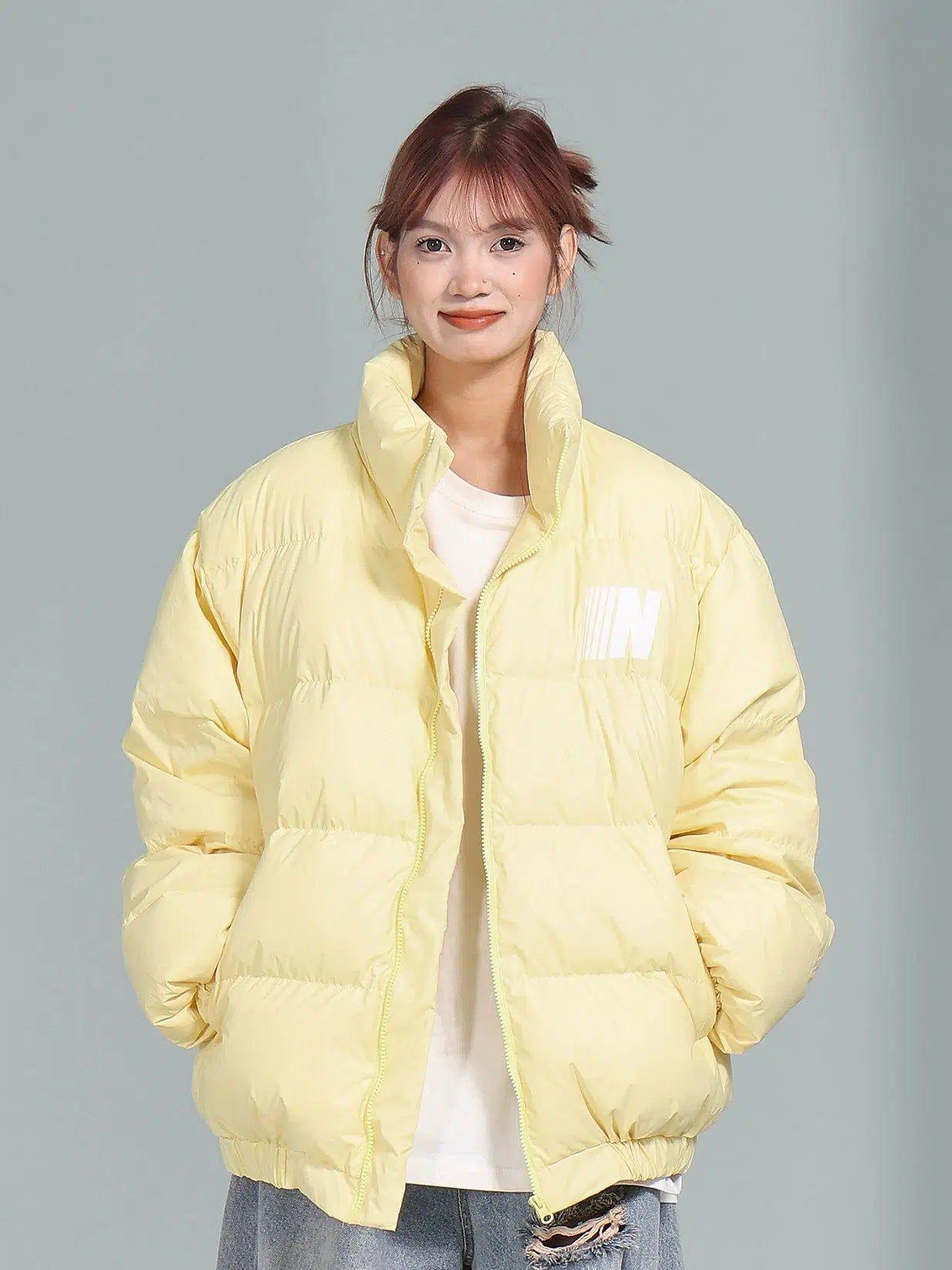 High Collar Puffer Jacket for Casual Wear - chiclara