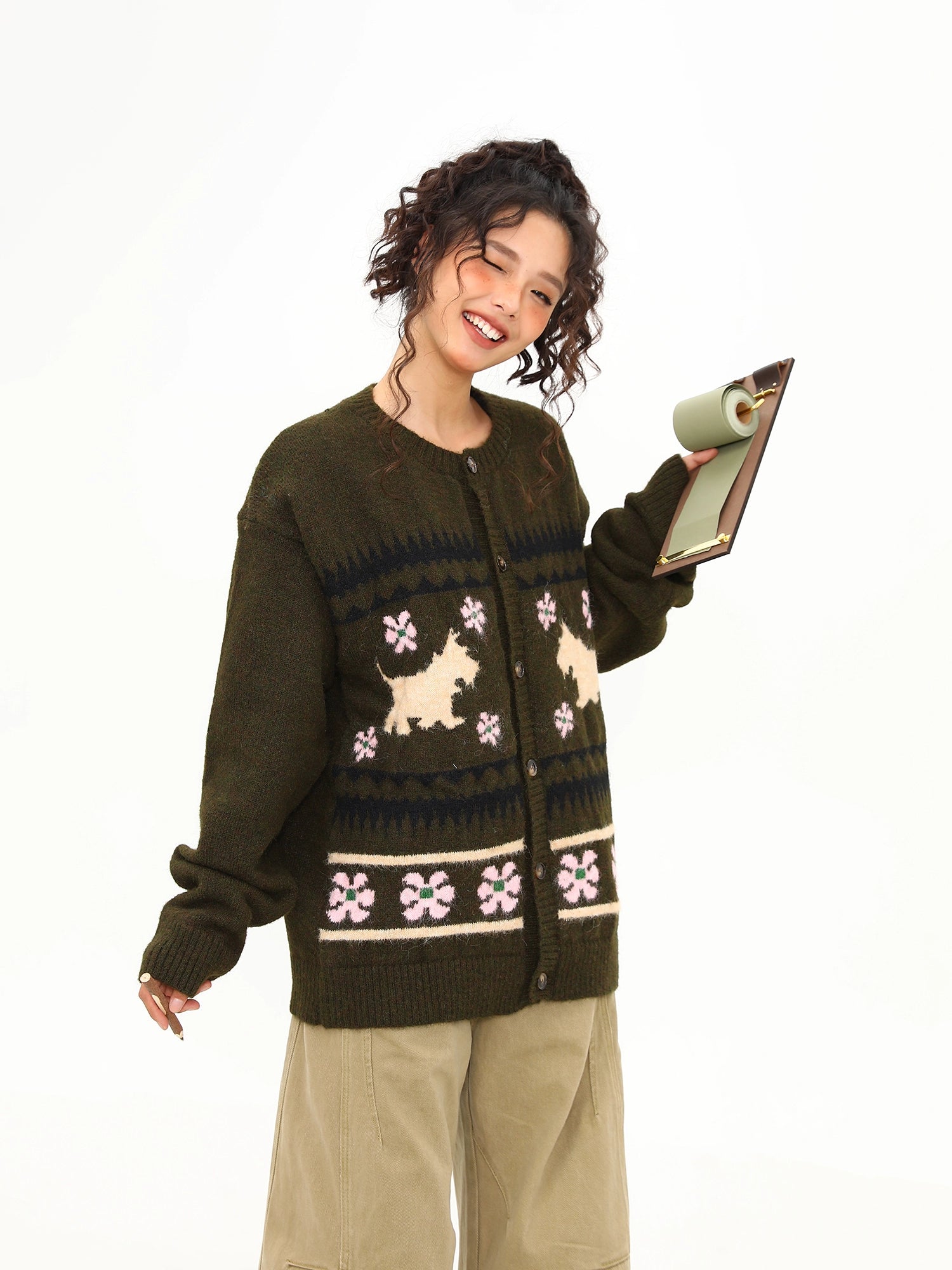 Forest Friends Terrier Cardigan