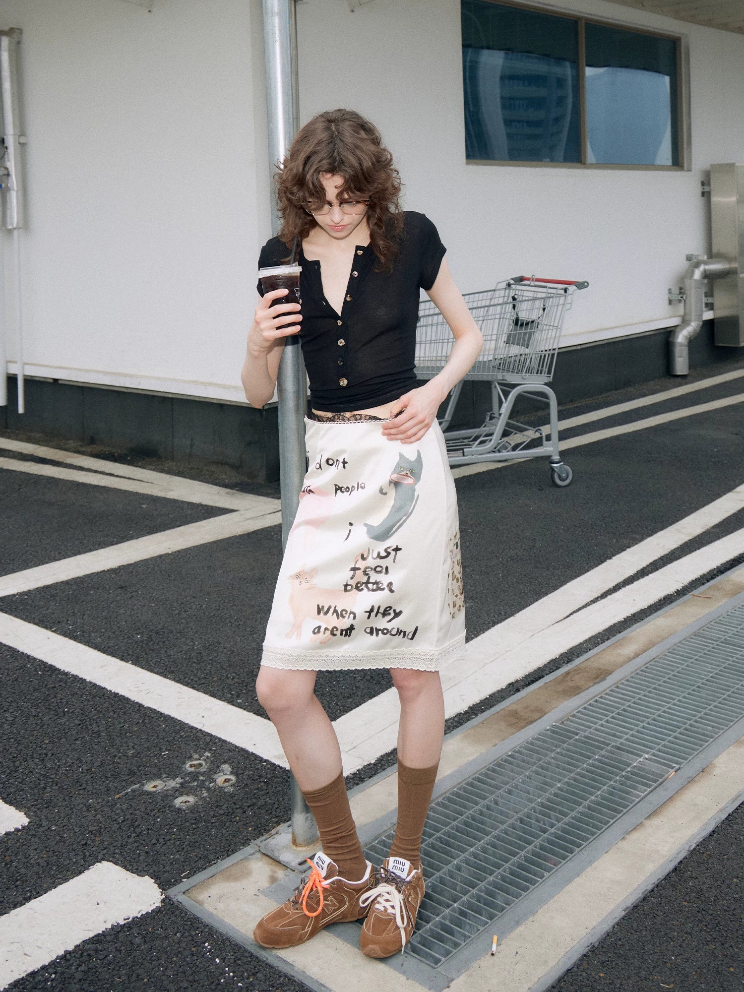 Anti‑Social Kitties Scribble Pencil Skirt