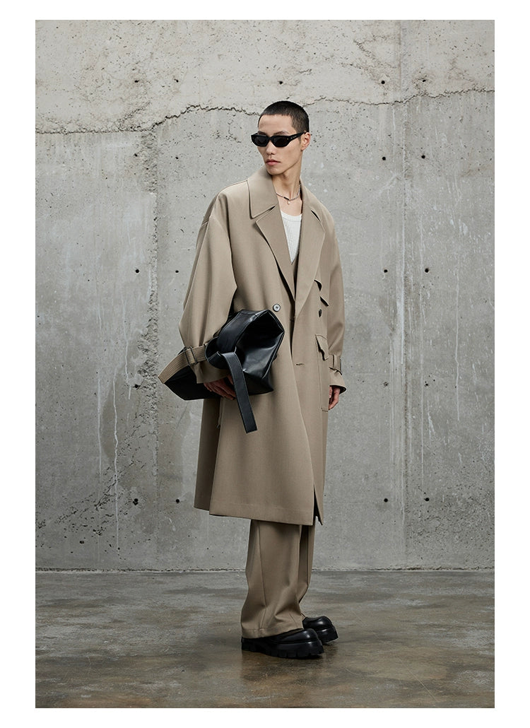 Twill Classic Lapel Long Trench Coat