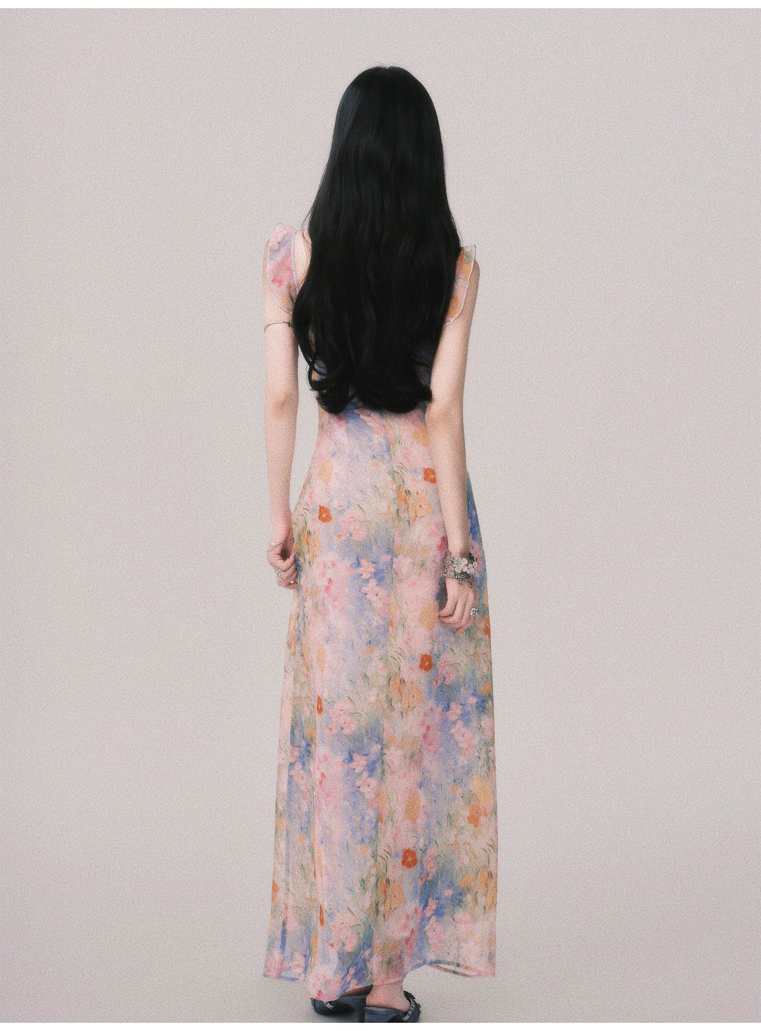 Pastel Petal Reverie Maxi Dress