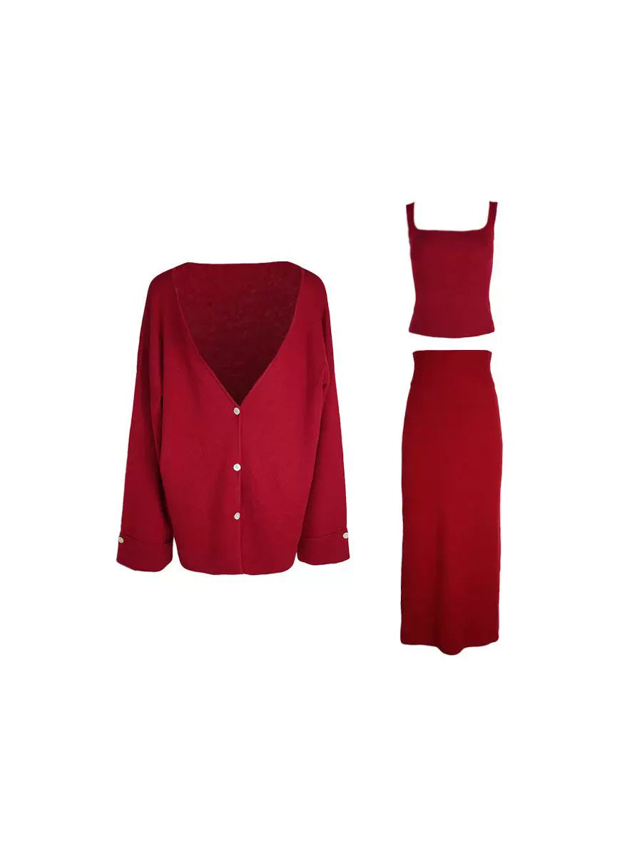 Cardigan and Knit Maxi Skirt Setup