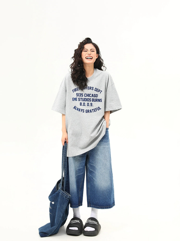 Grateful Chicago Lettering Gray Tee