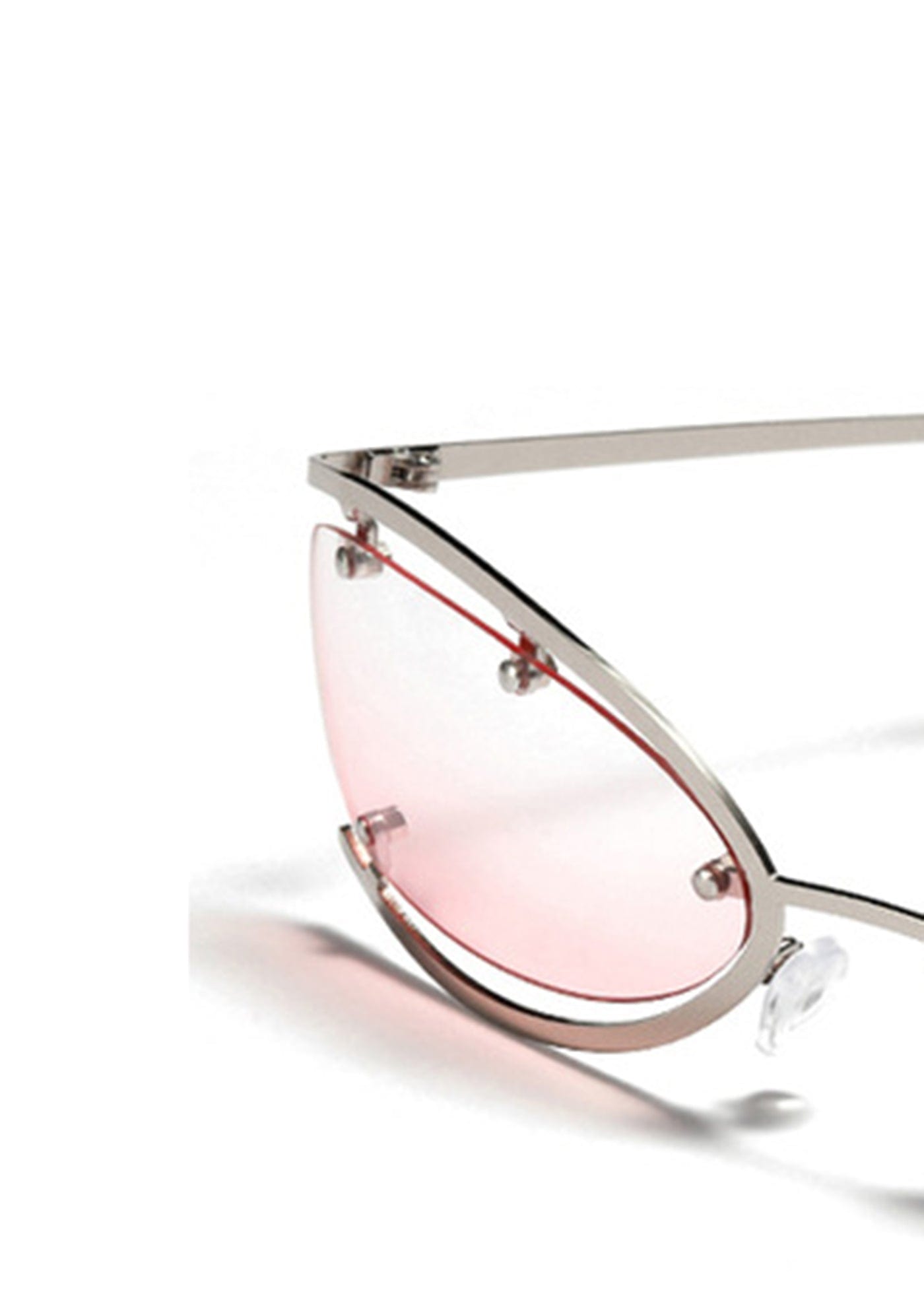 Rimless Rectangle Metal Slim Sunglasses