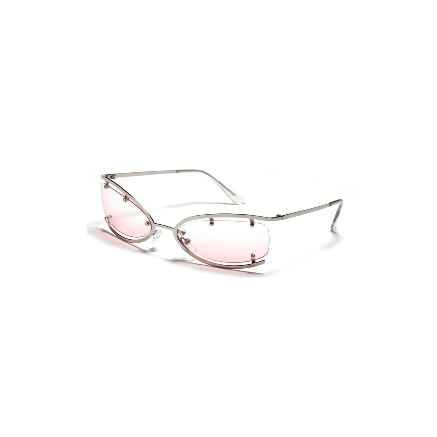 Rimless Rectangle Metal Slim Sunglasses