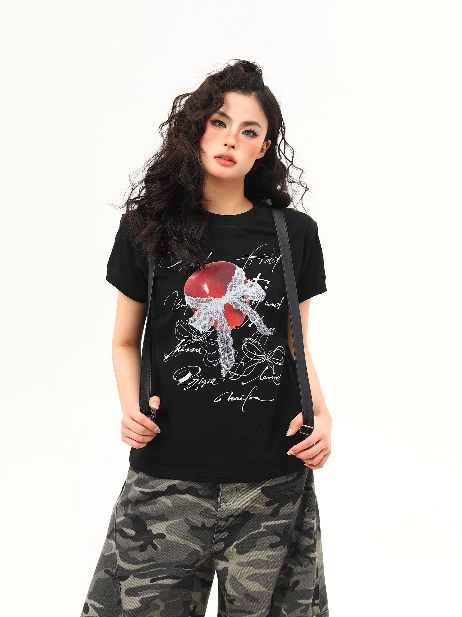 Romantic Script & Bow Graphic Tee